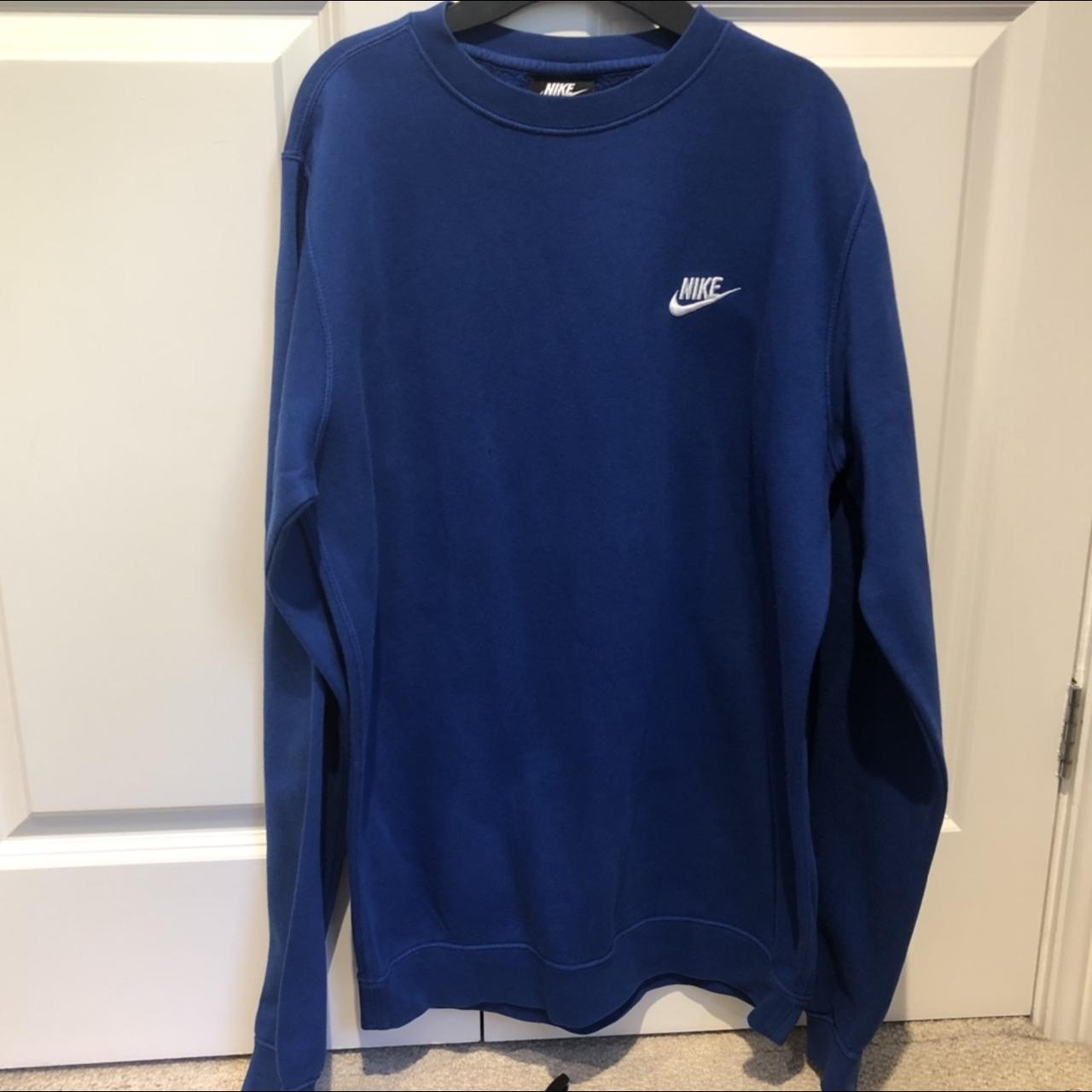 Electric blue nike pullover jumper. NIKE. Size S. - Depop