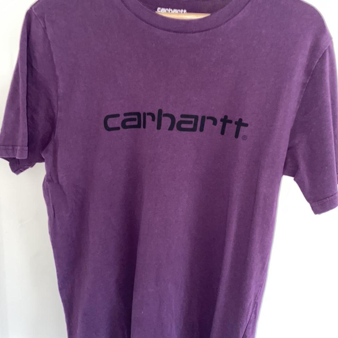 Purple Carhartt Script T shirt 8/10 condition just... - Depop