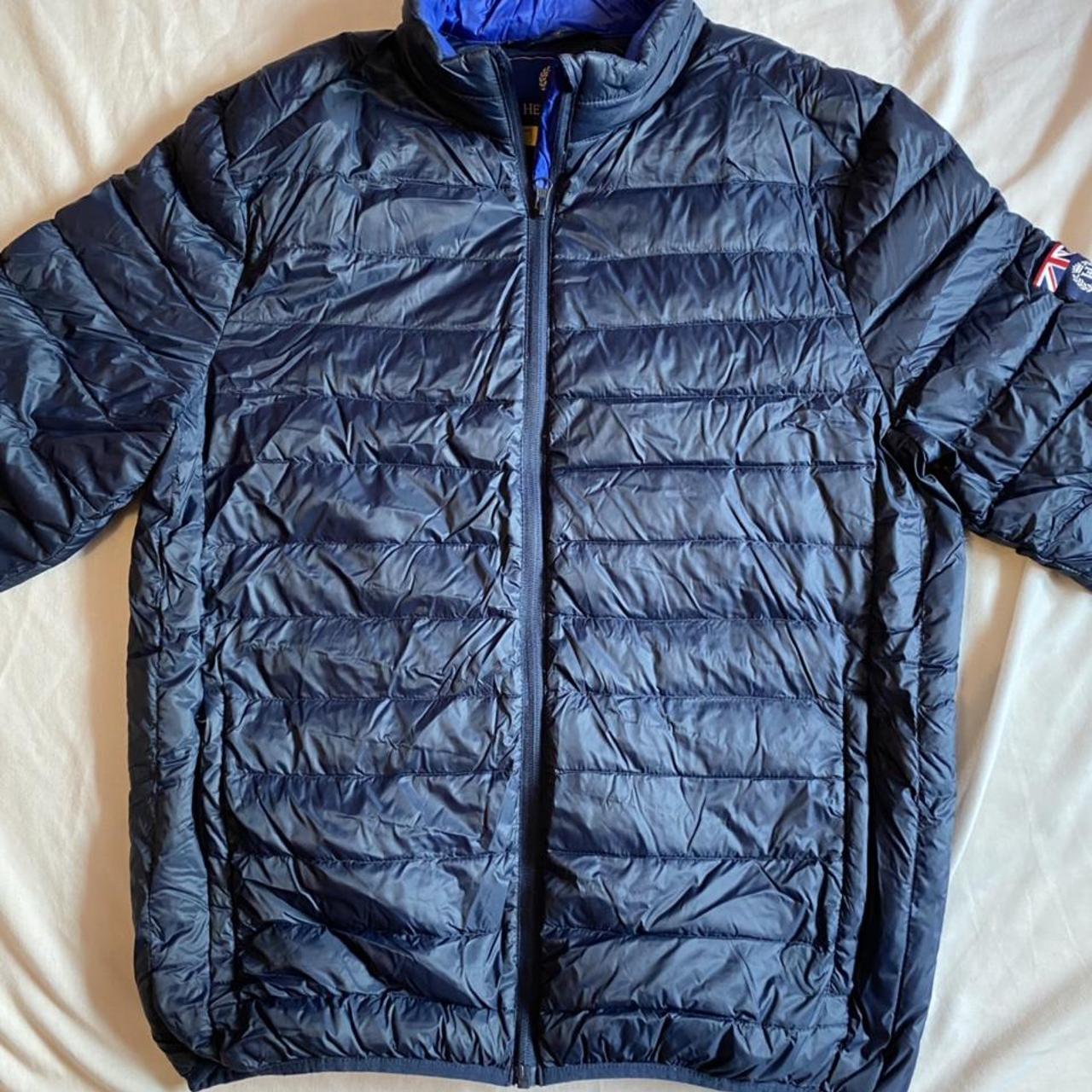 navy blue hoodless jacket