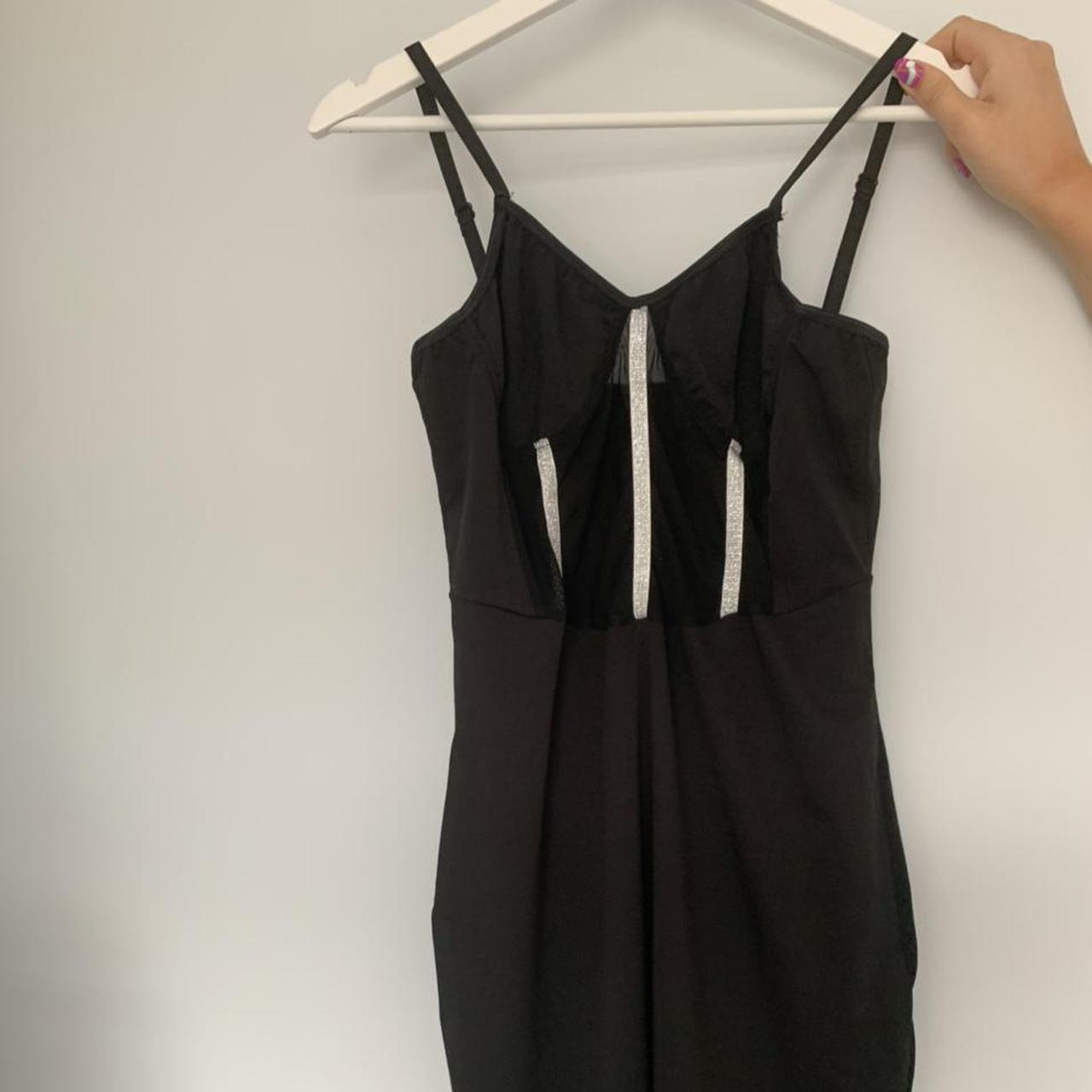 Shein black body con dress dress with mesh mid riff... - Depop