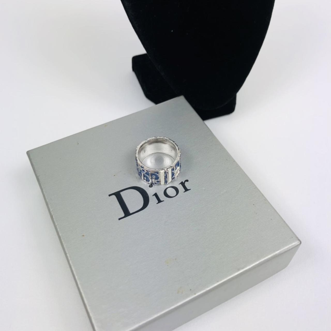 Dior blue trotter 2 ring size 6 Silver alloy Marks | Depop