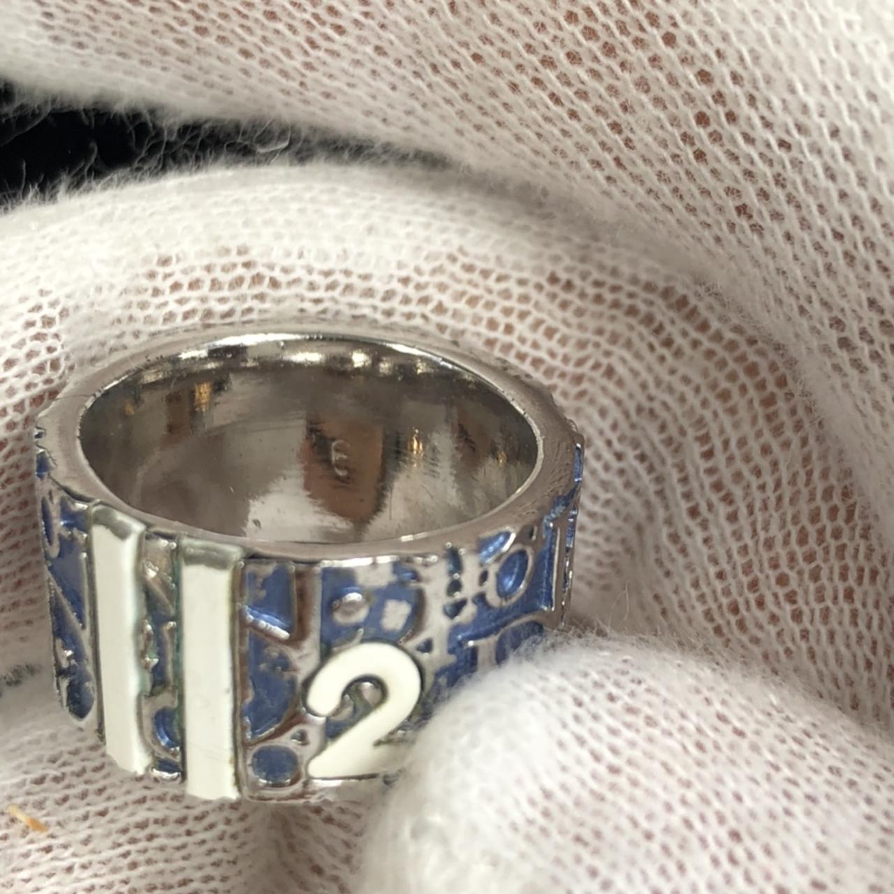 Dior blue trotter 2 ring size 6 Silver alloy | Depop