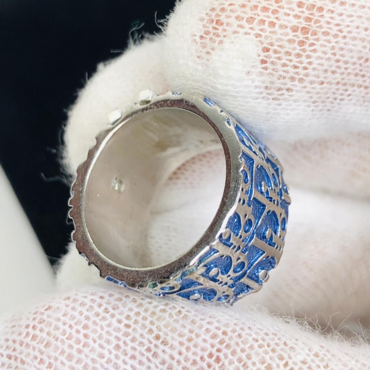 Dior blue trotter 2 ring size 5 Silver | Depop