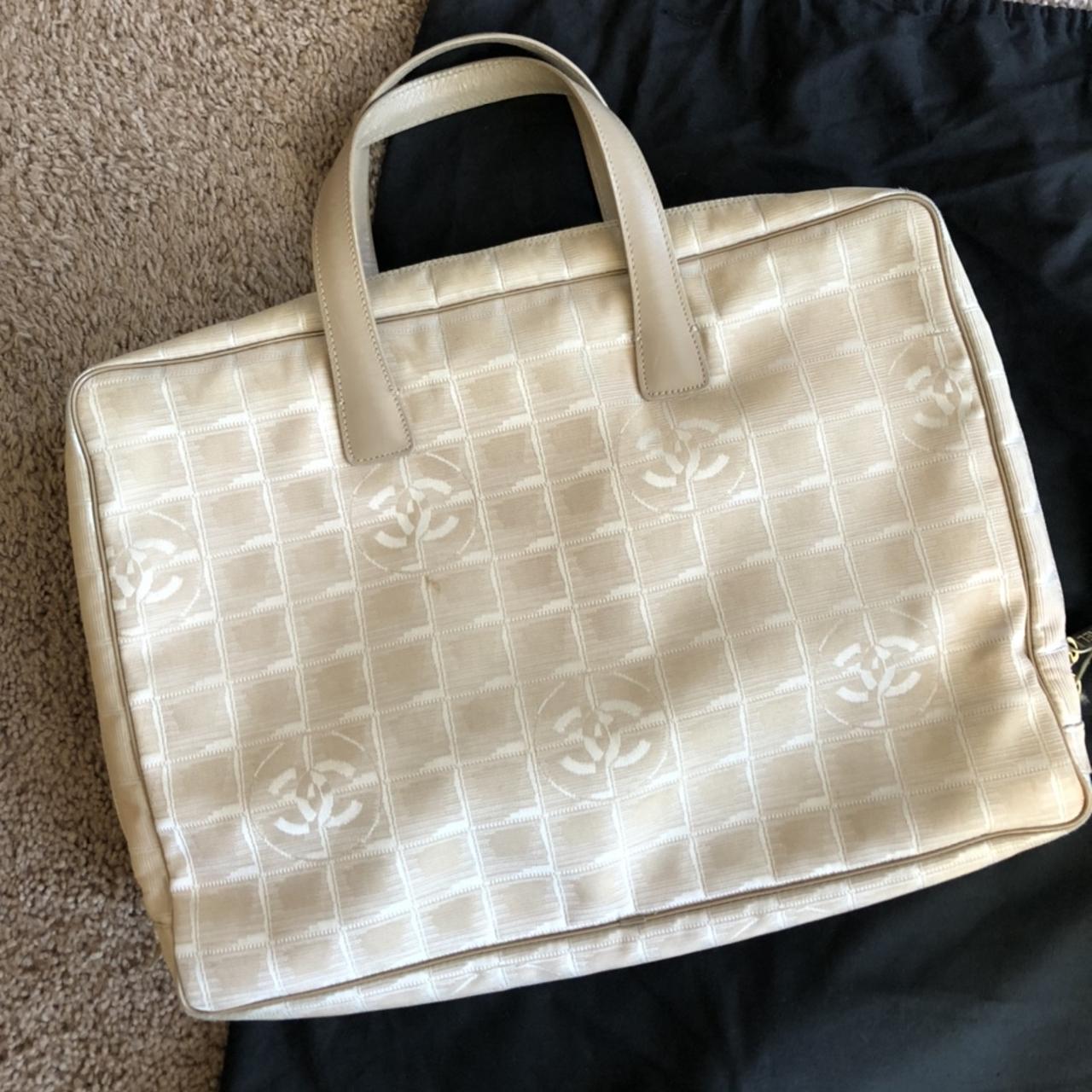 Chanel beige cc canvas business bag Used Corner - Depop