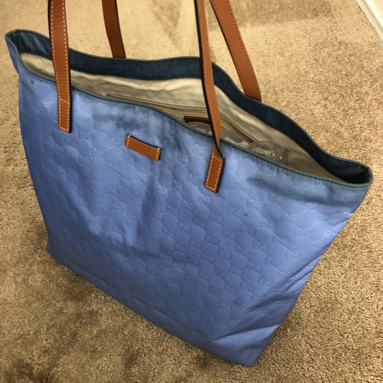 Gucci blue gg monogram tote bag 16 x 12 Depop