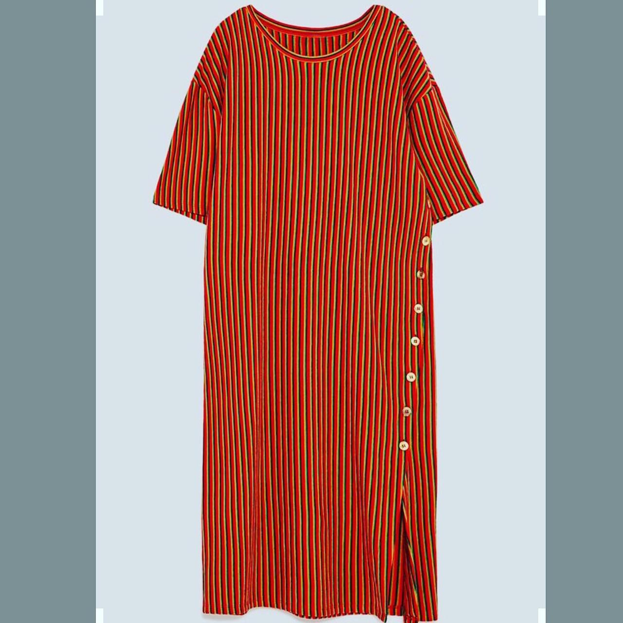 Zara striped dress with buttons worn once size