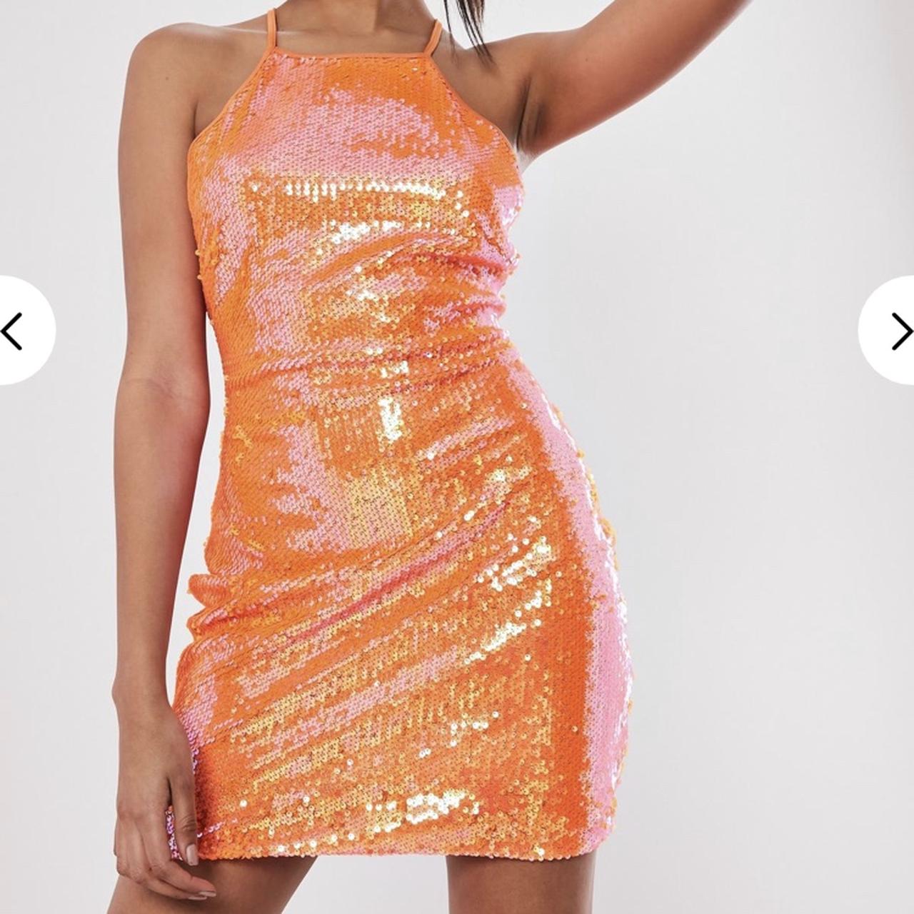 Orange sequin mini dress from ...