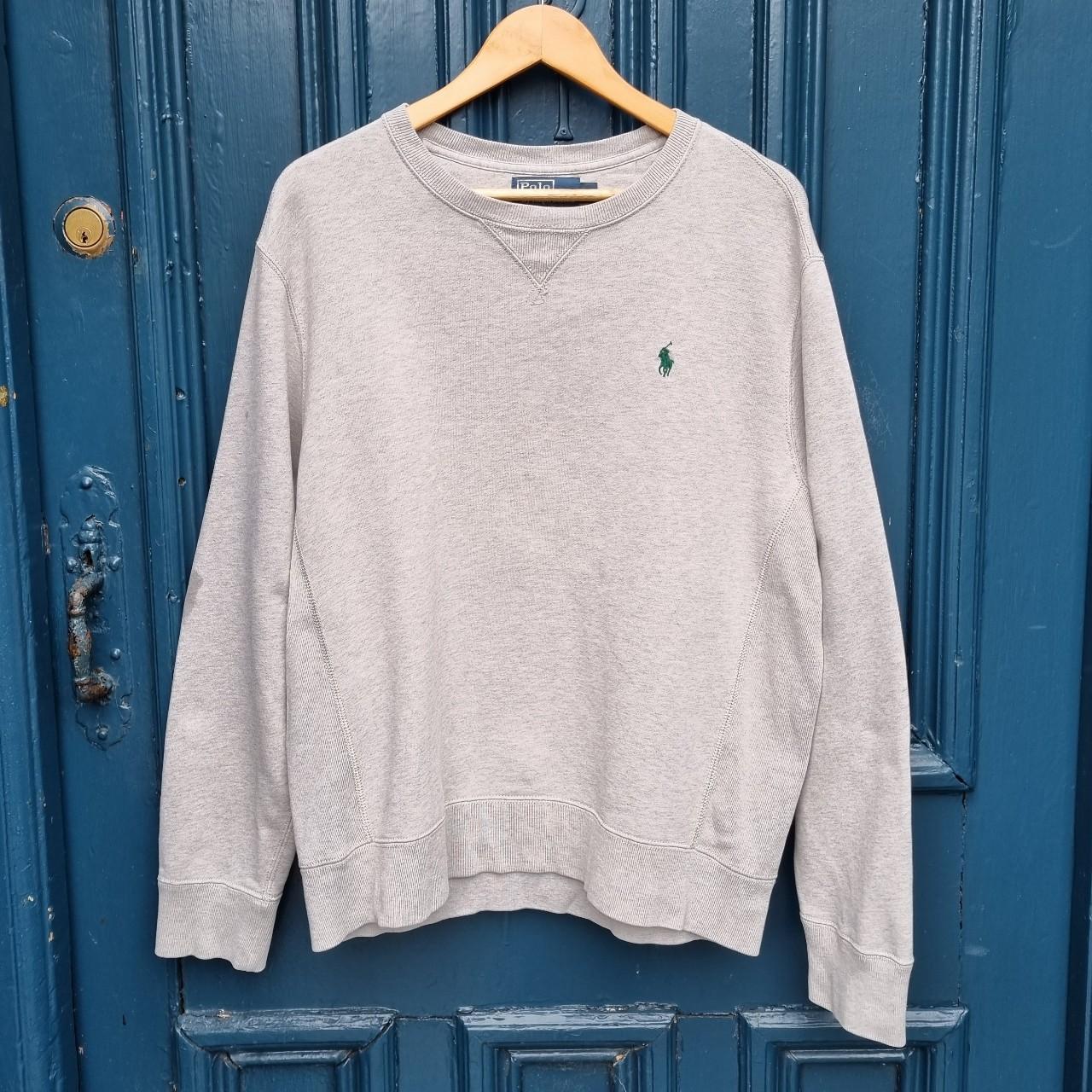 Polo Ralph Lauren Grey Crewneck Sweat. Classic grey - Depop