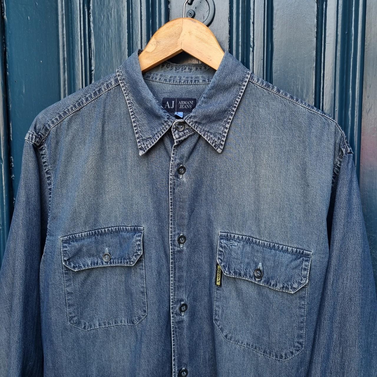 1990's Armani Jeans Cotton Shirt. Made in Italy.... - Depop