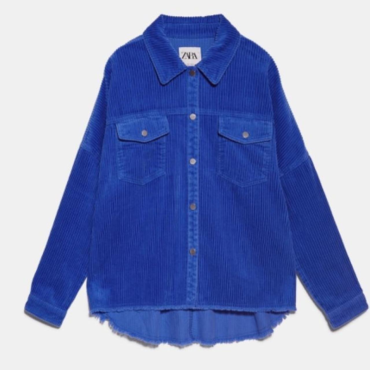 zara corduroy jacket blue