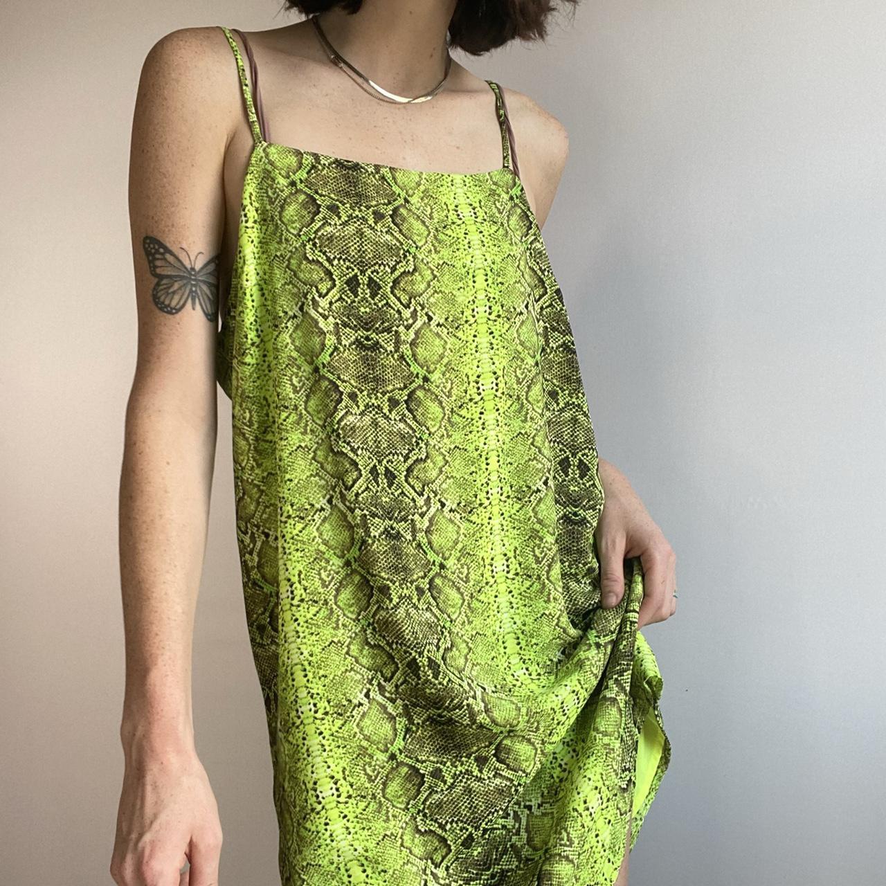 Women's Green and Black Dress