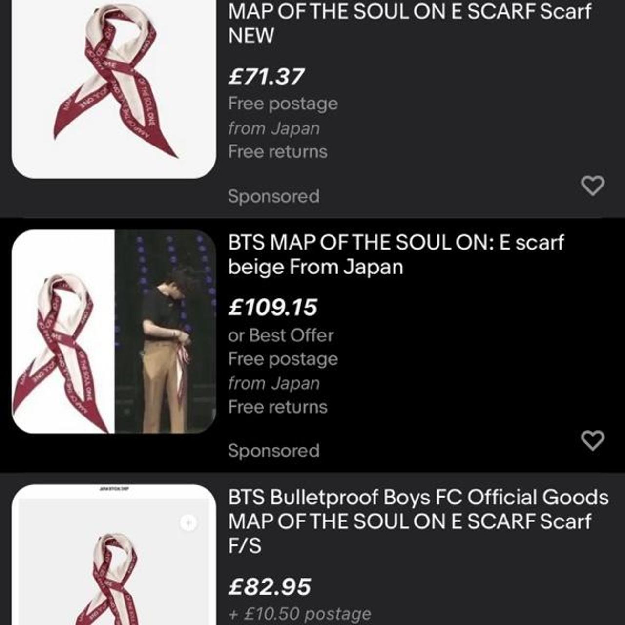 BTS MOTS ON:E Tour selling Scarf