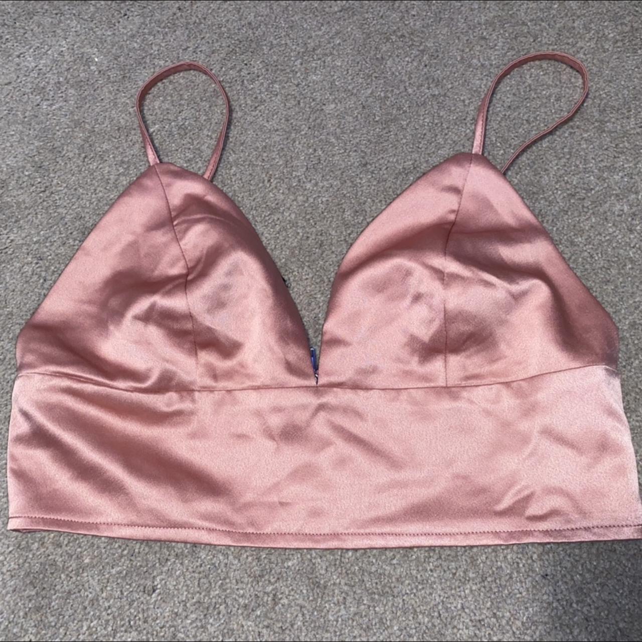 Missguided satin pink bralet. Only worn once, like... - Depop