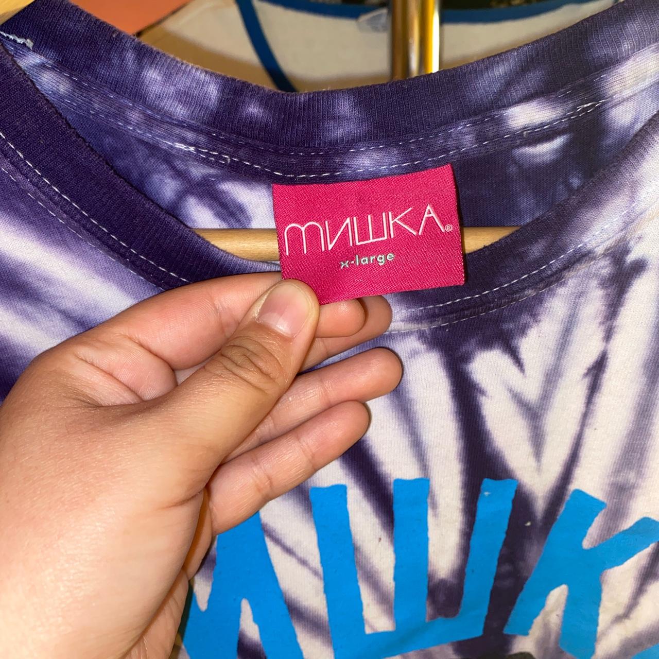 Awesome MNWKA purple and white tie dye tee with... - Depop