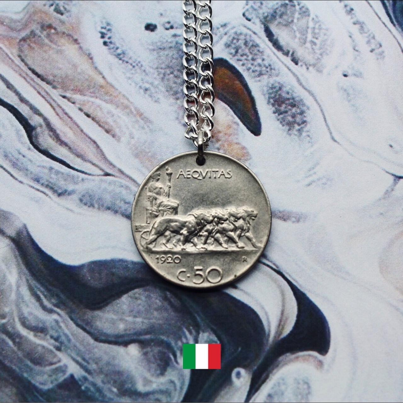 50 Centesimi Italian Coin Necklace V1 1919 1935 Depop