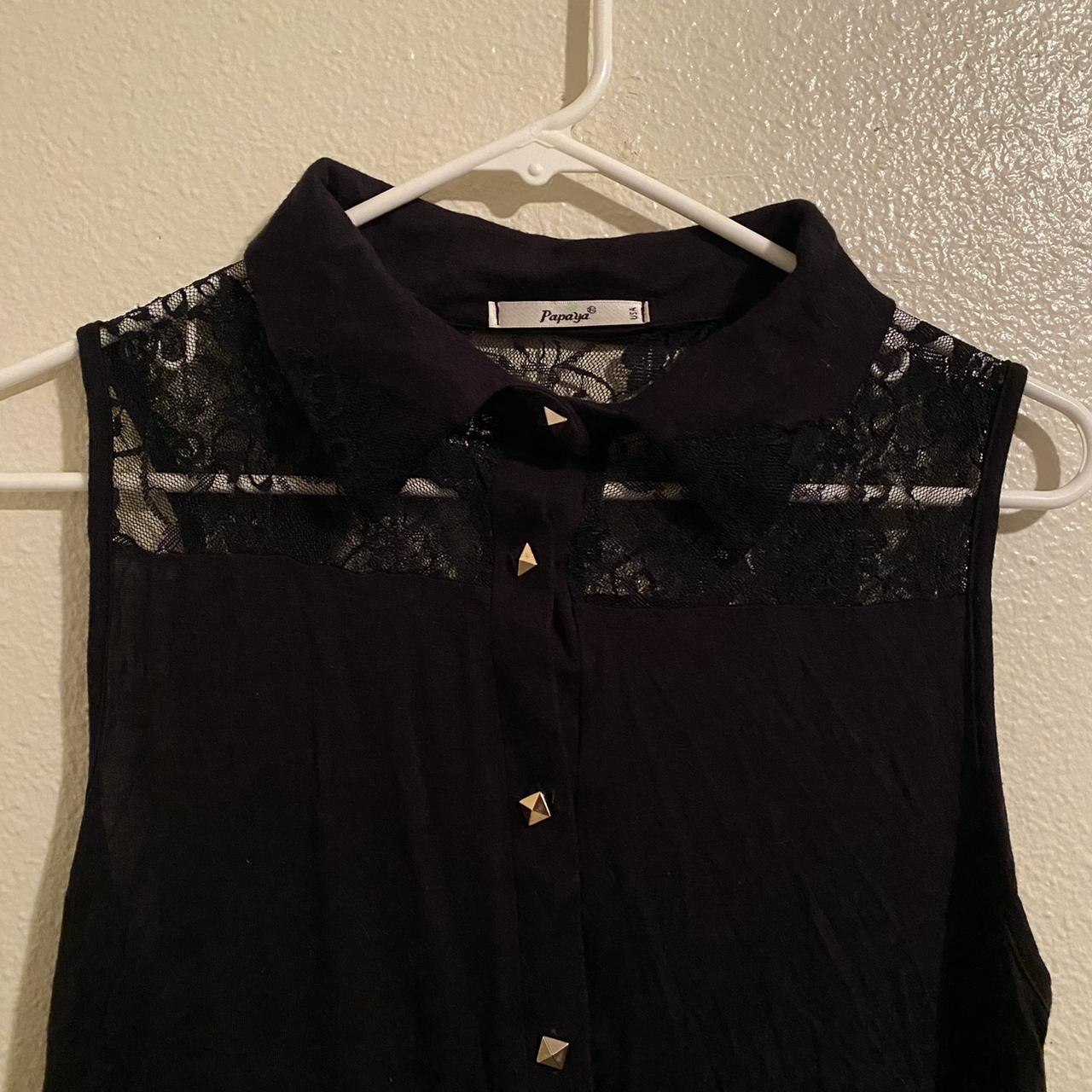 Black button up with lace No missing buttons No... - Depop