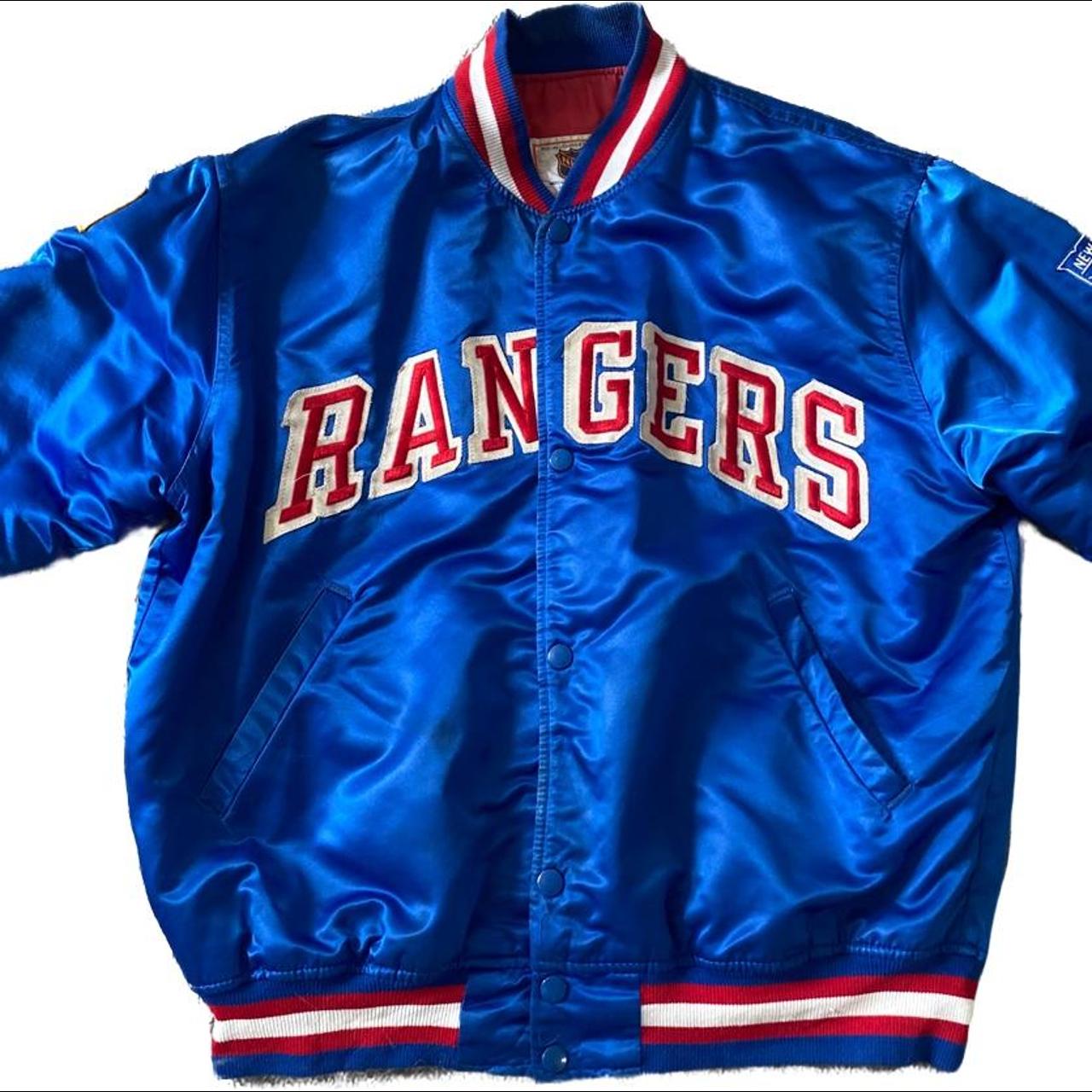 STARTER Rare Satin Jacket Puffy New York Rangers NHL Hockey Men