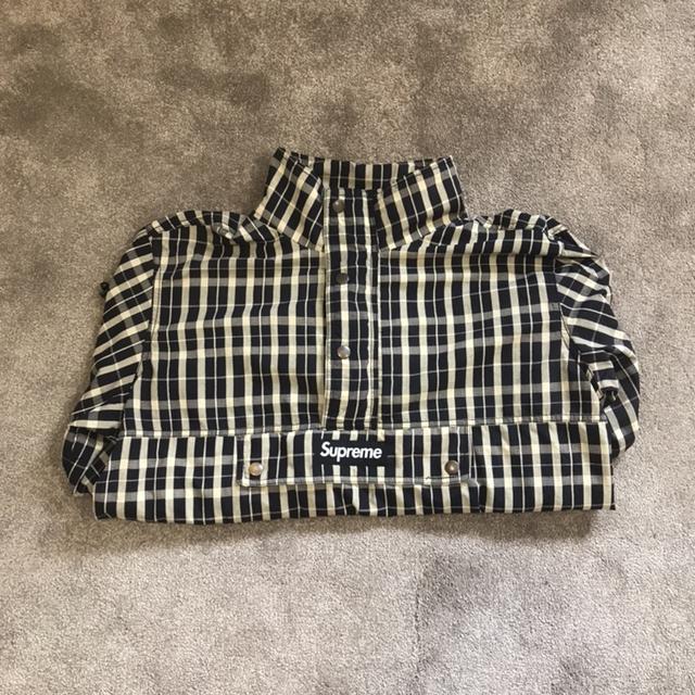 Supreme Nylon Plaid Pullover ▪️Tan ▪️Medium ▪️condition