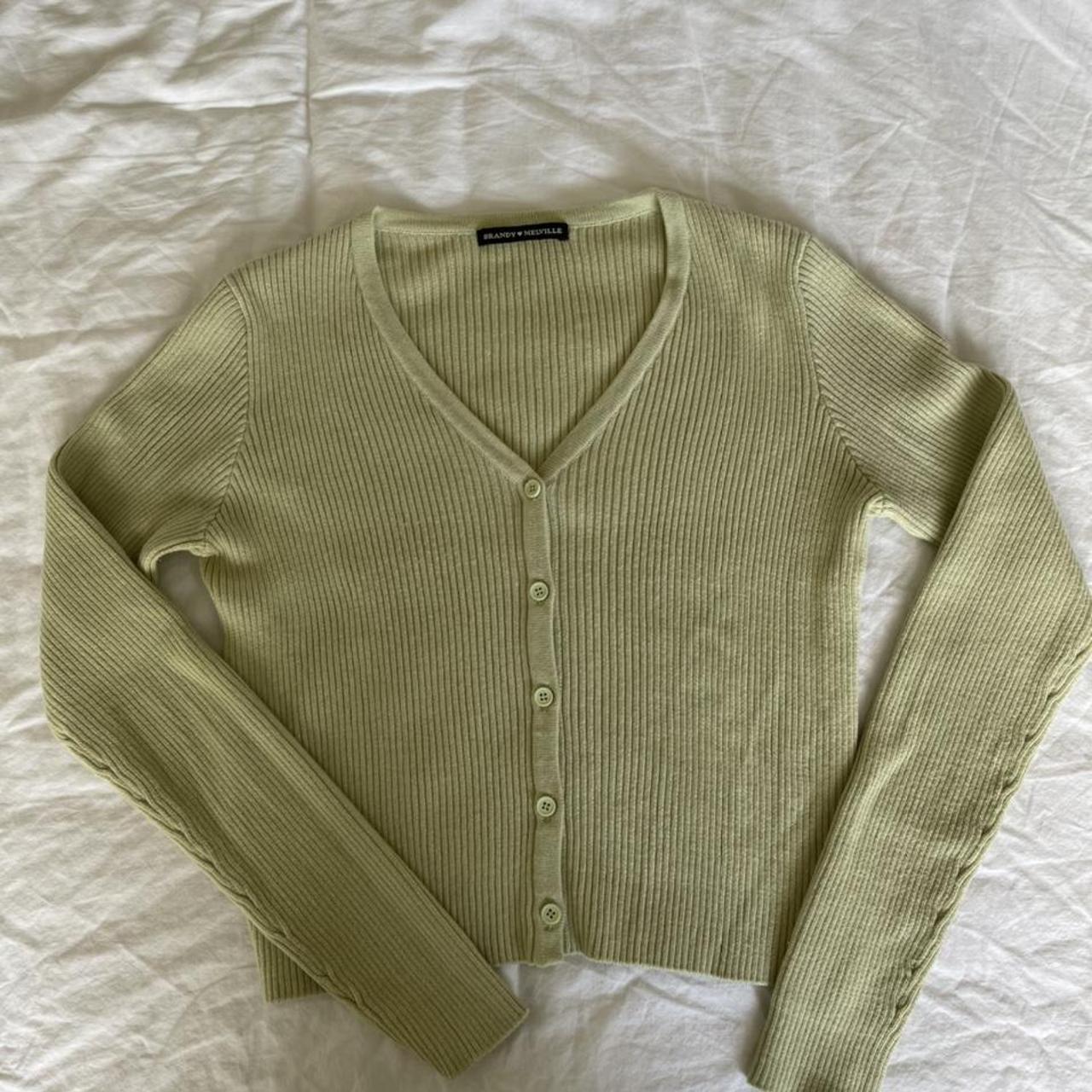 Brandy Melville Shannon knit cardigan in pastel... - Depop