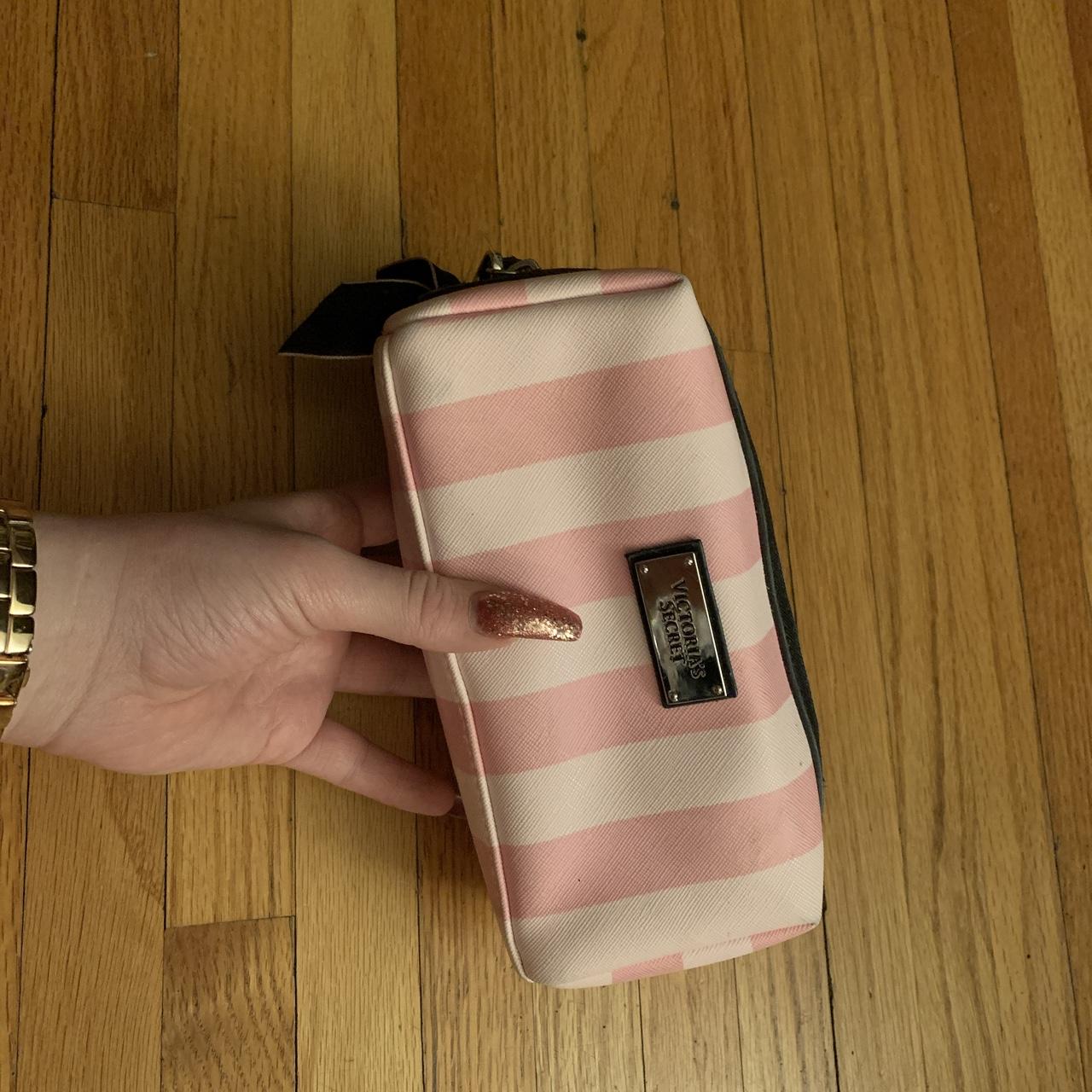 Victoria's Secret pink striped Makeup Bag