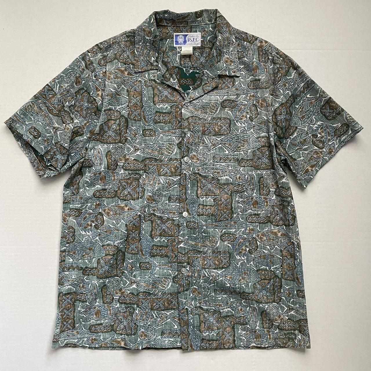 American Vintage Men's Green and Blue Shirt | Depop