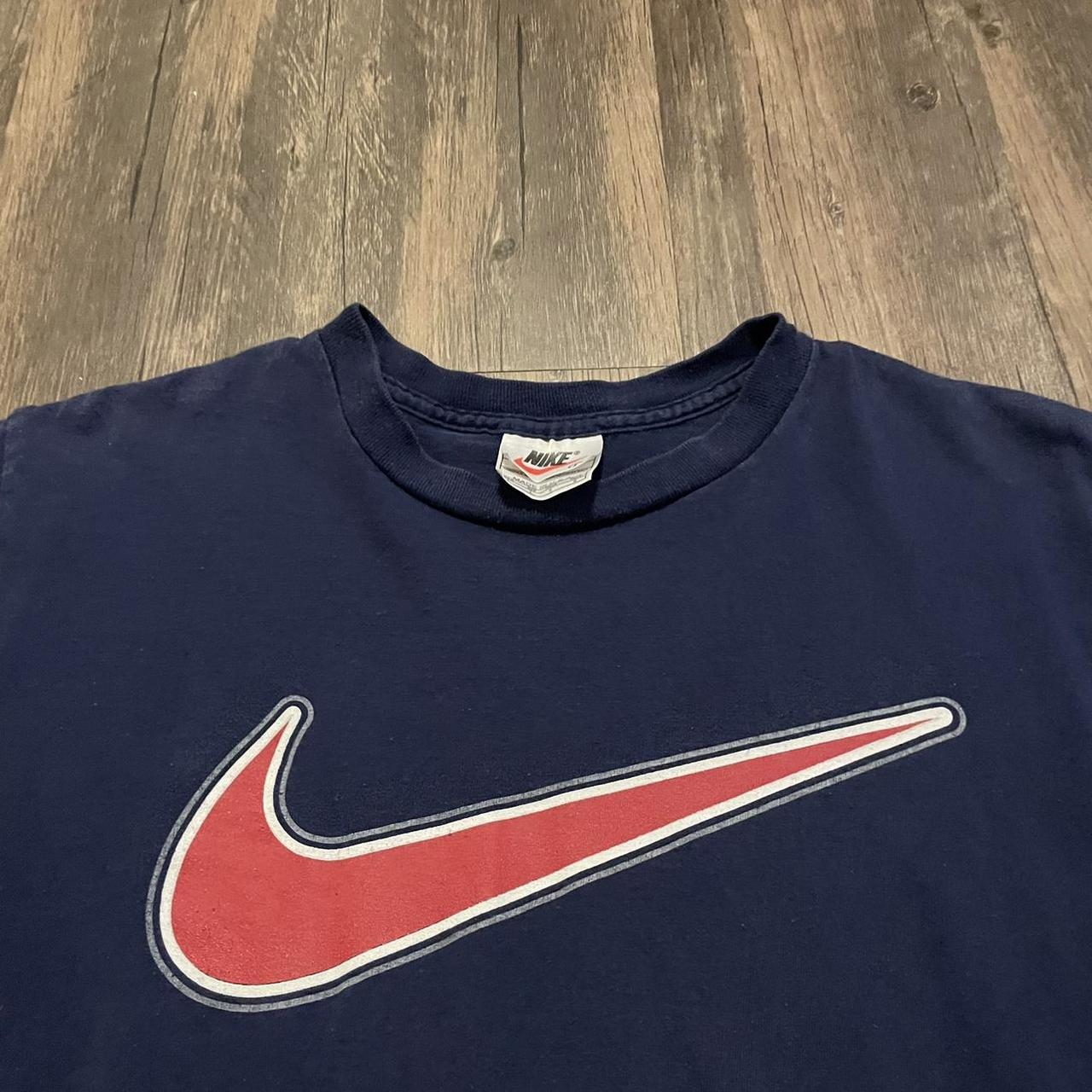 Vintage 1990s Nike Big Swoosh Essential T-Shirt... - Depop