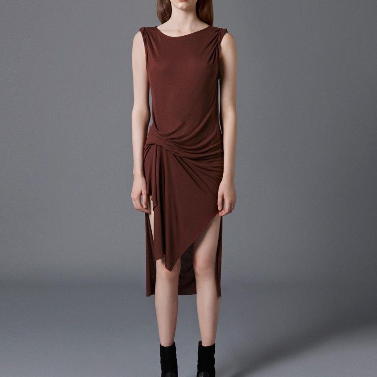 All Saints Riviera Jersey dress in deep rust can