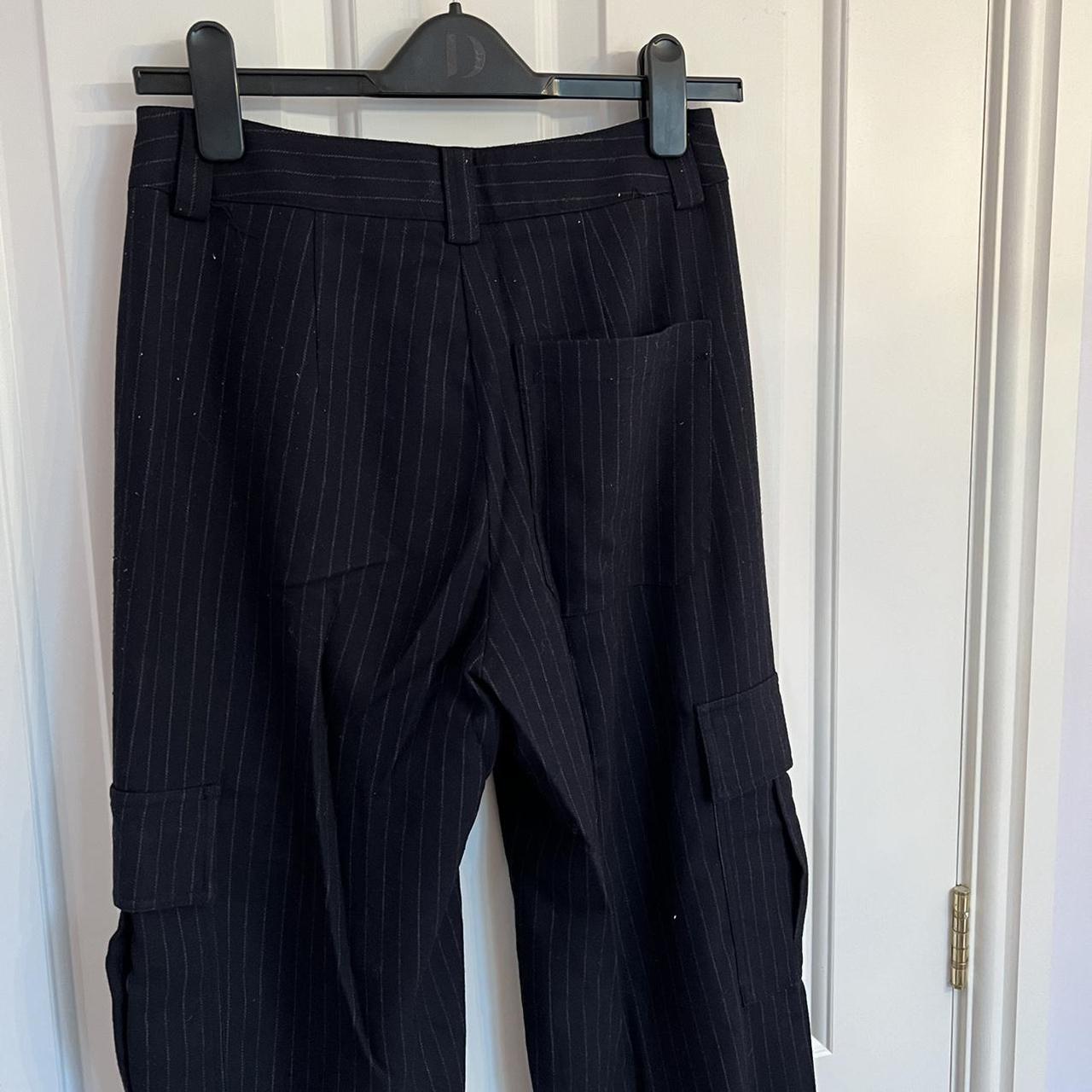 Urban Outfitters, pinstripe, cargo trousers with... - Depop