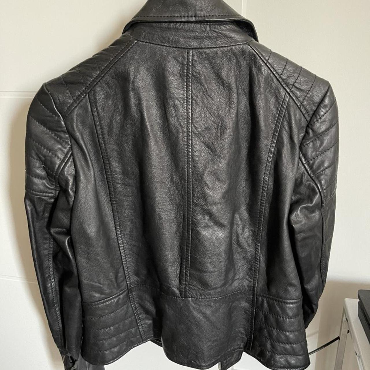 Barneys Original real leather jacket. Has hole in... - Depop