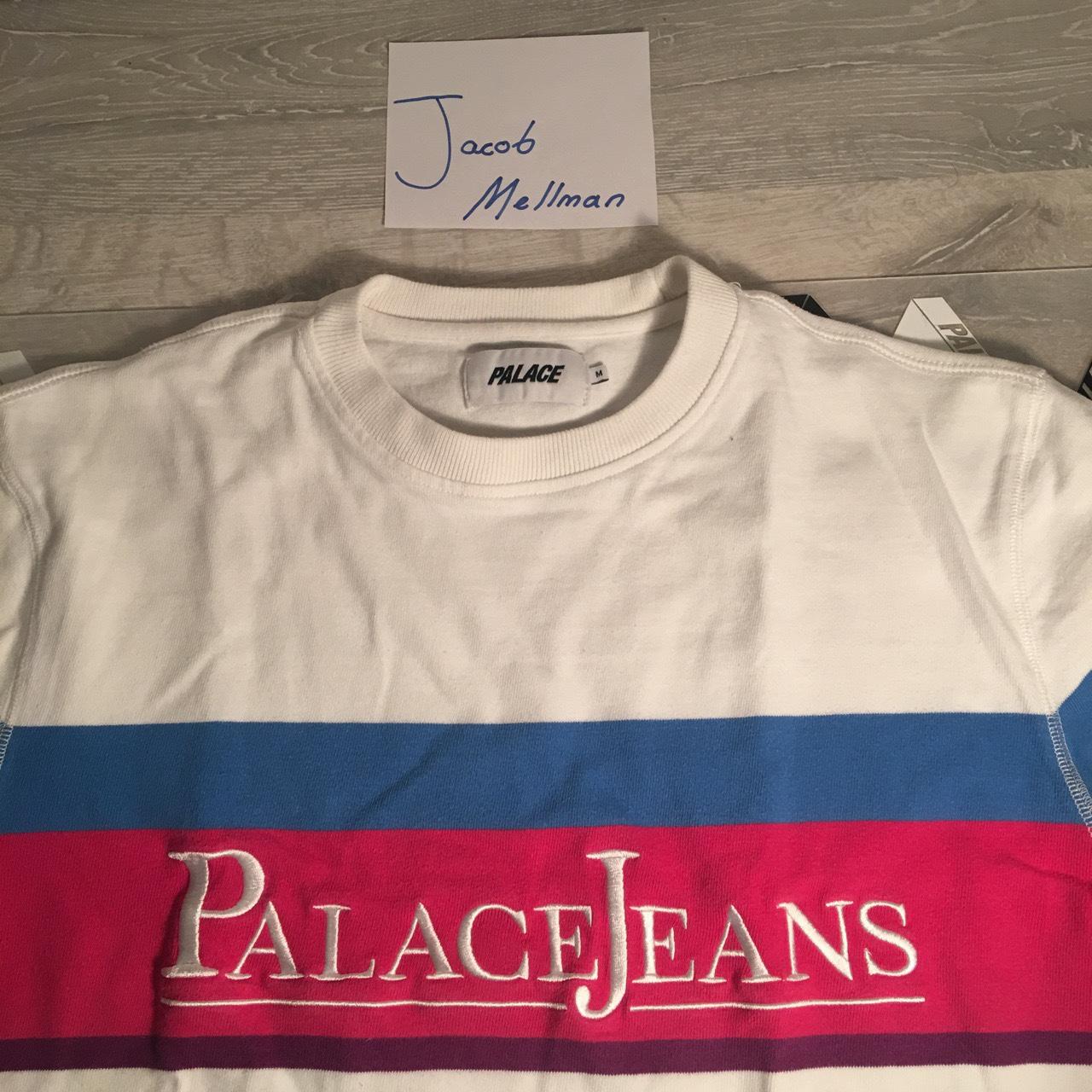 Palace jeans crew neck , 8/10 condition , Size M, White...