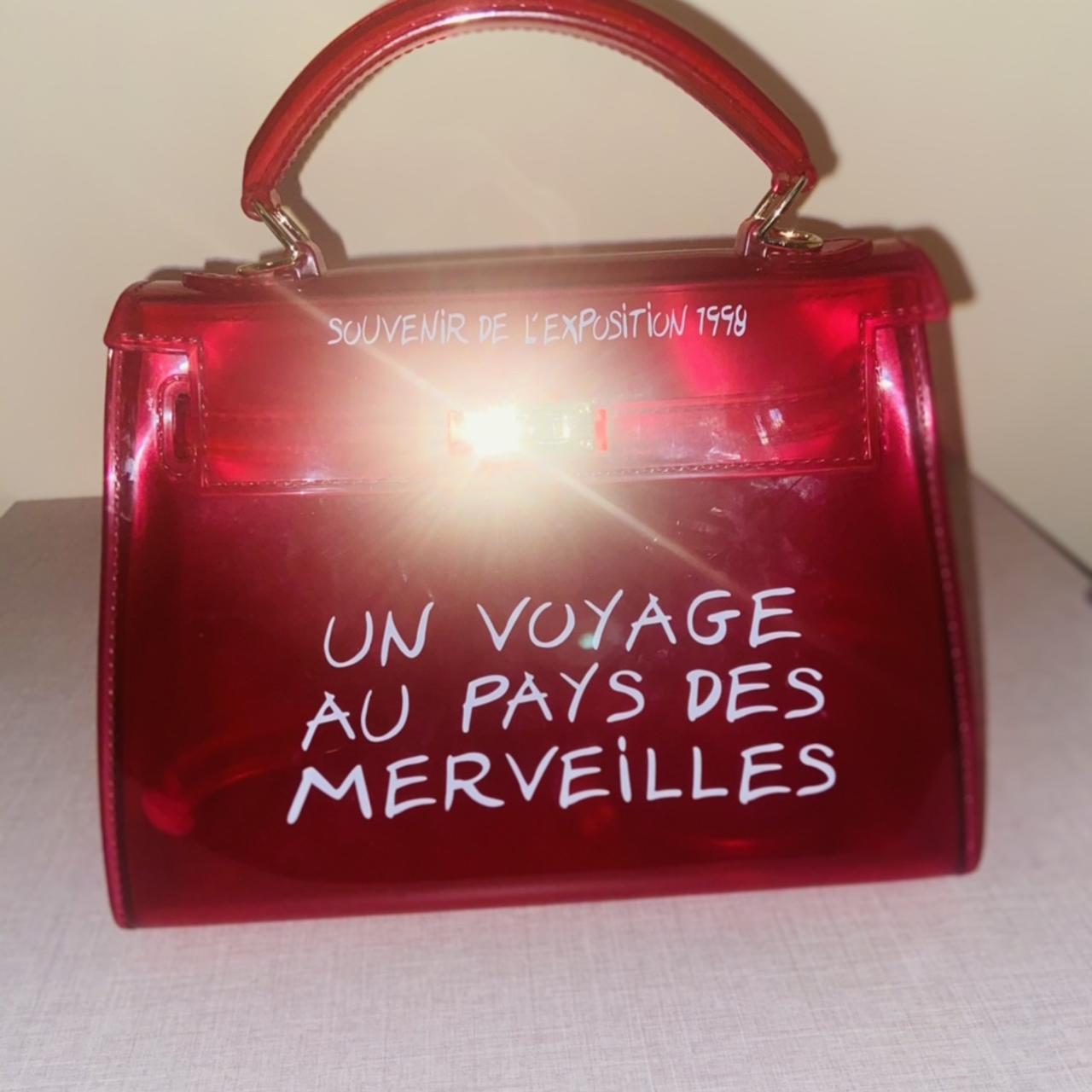 STATEMENT BAG Cute mini red Perspex graffiti bag