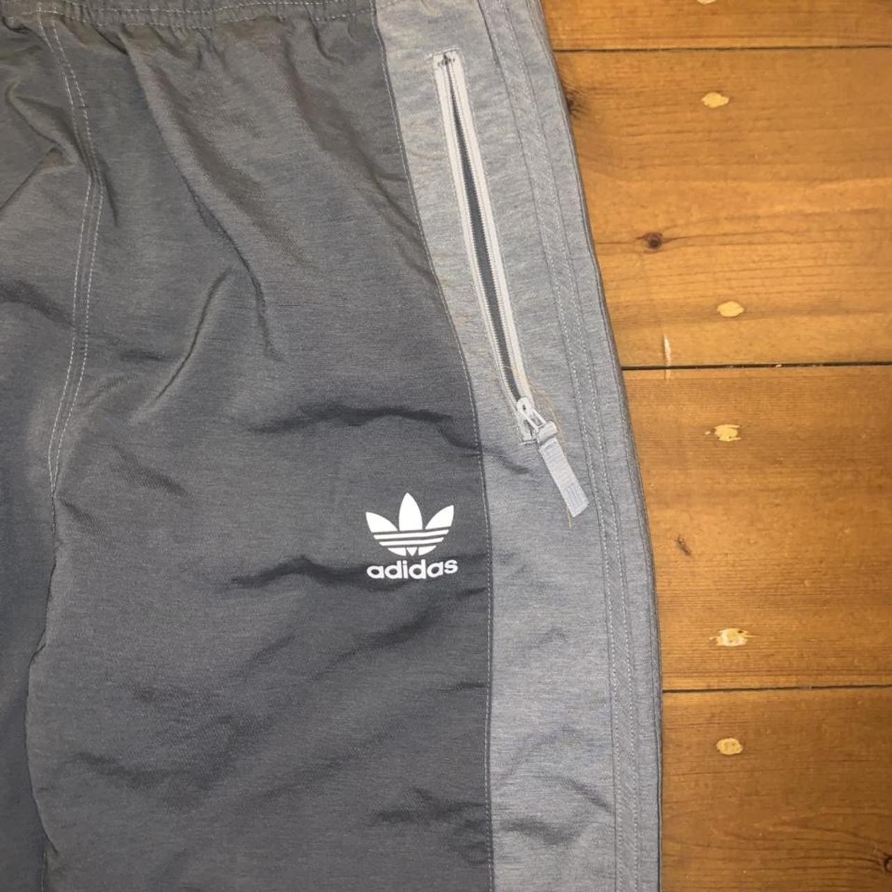 adidas grey track pants size medium lightweight... - Depop