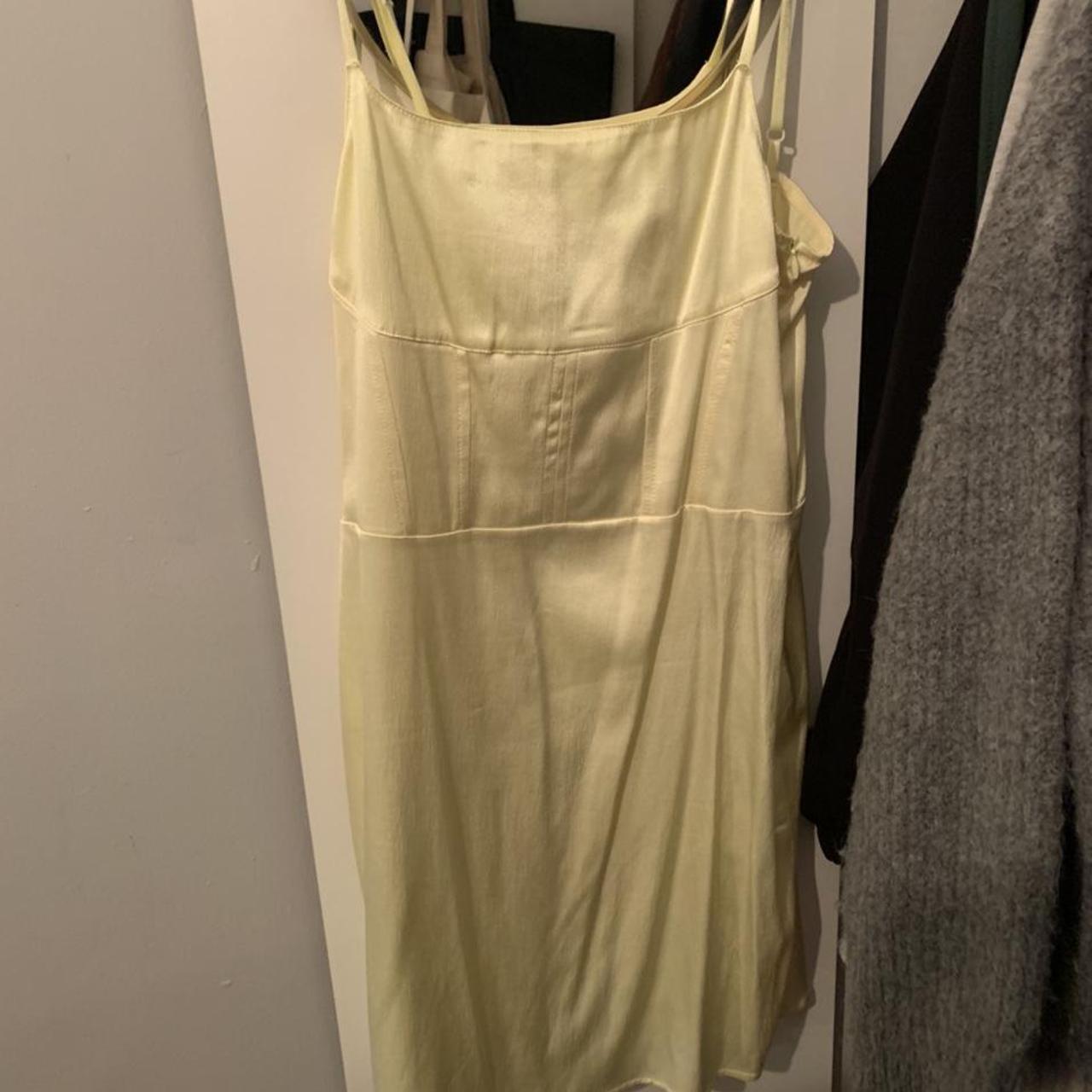 Pale yellow mini dress Zara Brand new never worn... - Depop