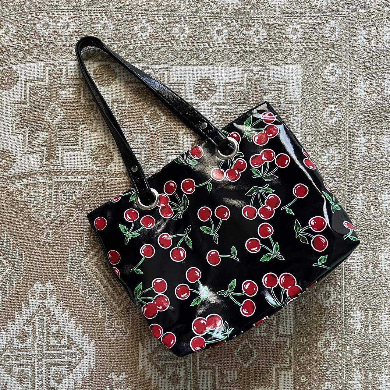 Stunning vintage, vinyl cherry mini tote purse 🍒... - Depop