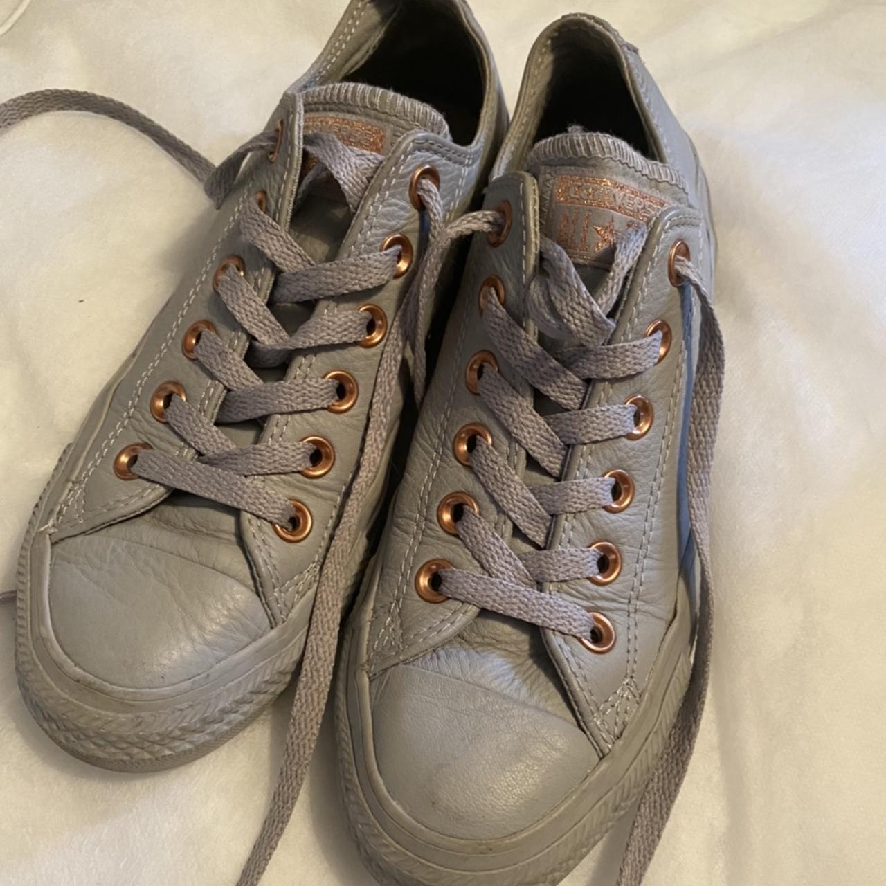 Converse grey best sale and rose gold