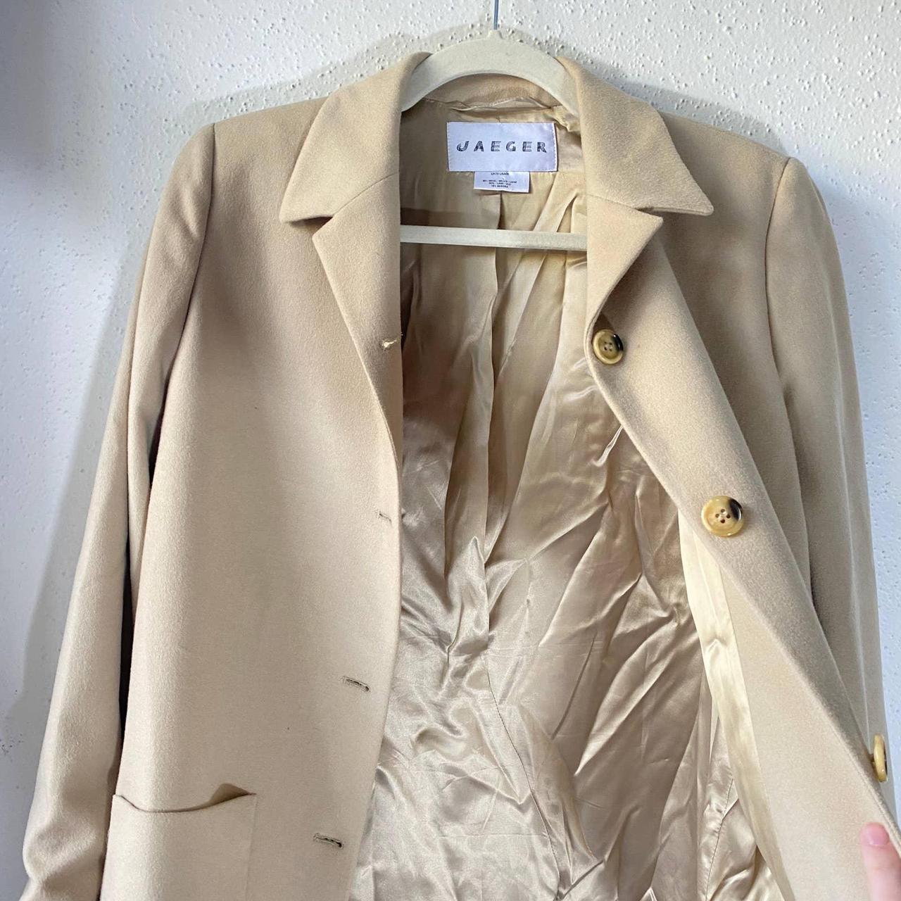 Jaeger Women's Cream and Tan Jacket | Depop