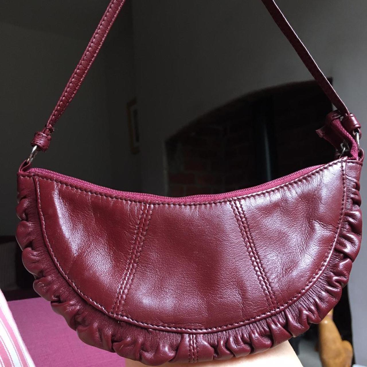 Leather Bags Topshop Mini Bag TOPSHOP Red Leather And Felt Gold