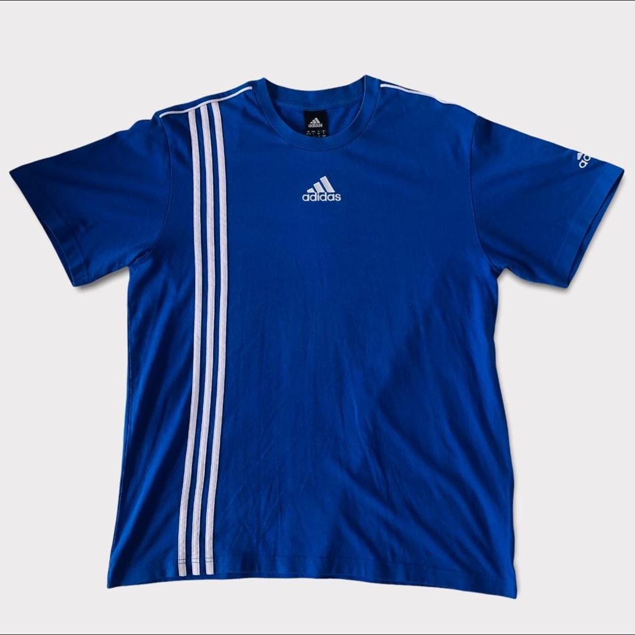 Adidas blue embroidered t shirt In great... - Depop