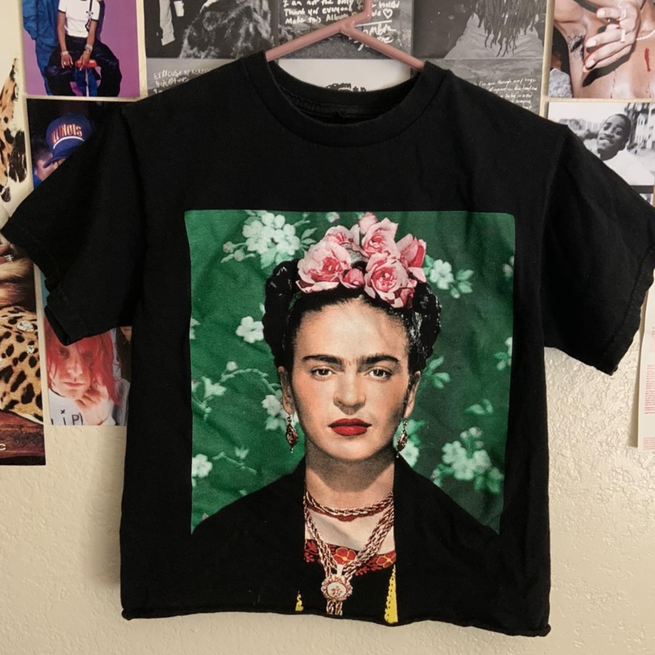 Black Frida Kahlo Shirt. Size Small. Worn a few... - Depop