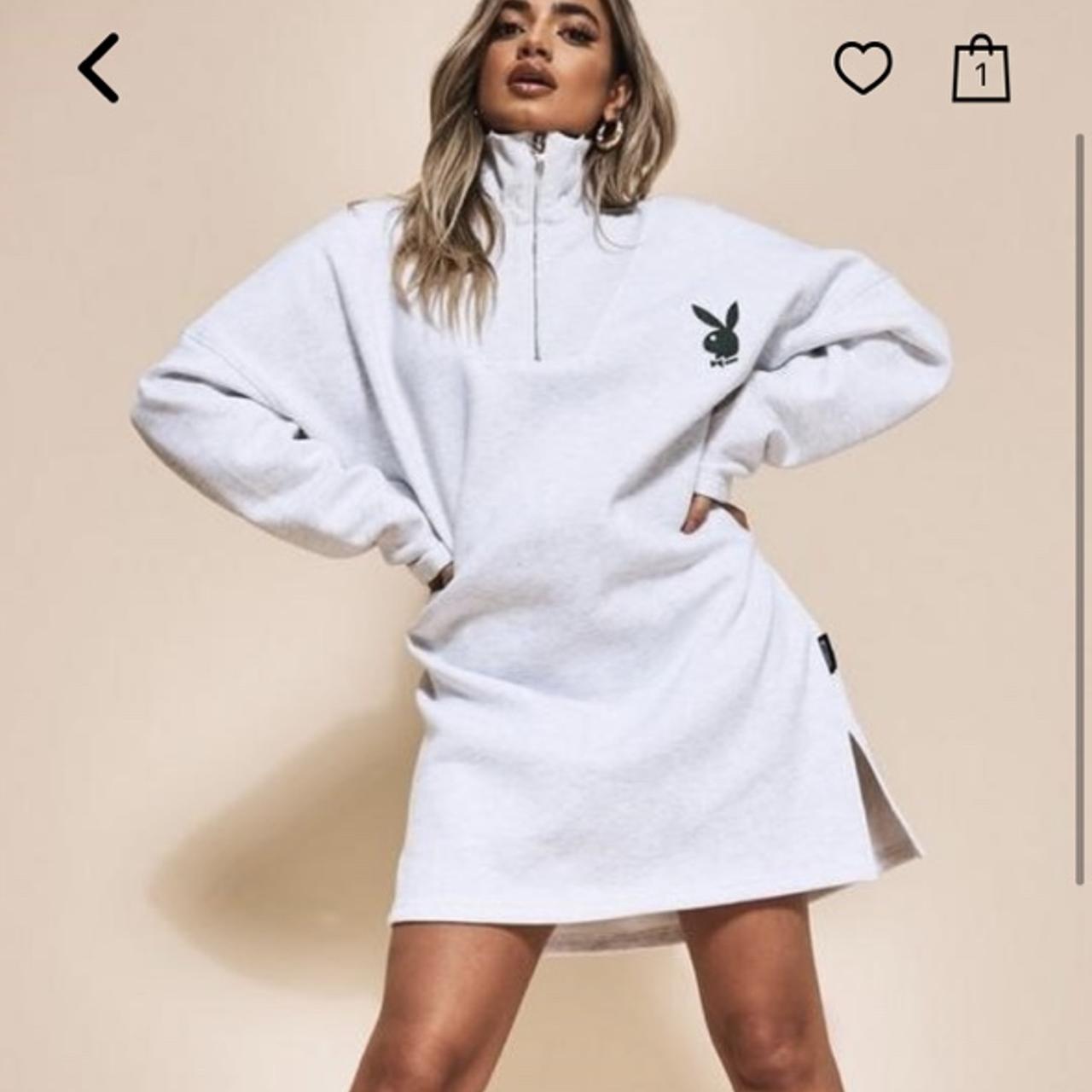 Playboy x missguided grey marl varsity zip through deals hoodie