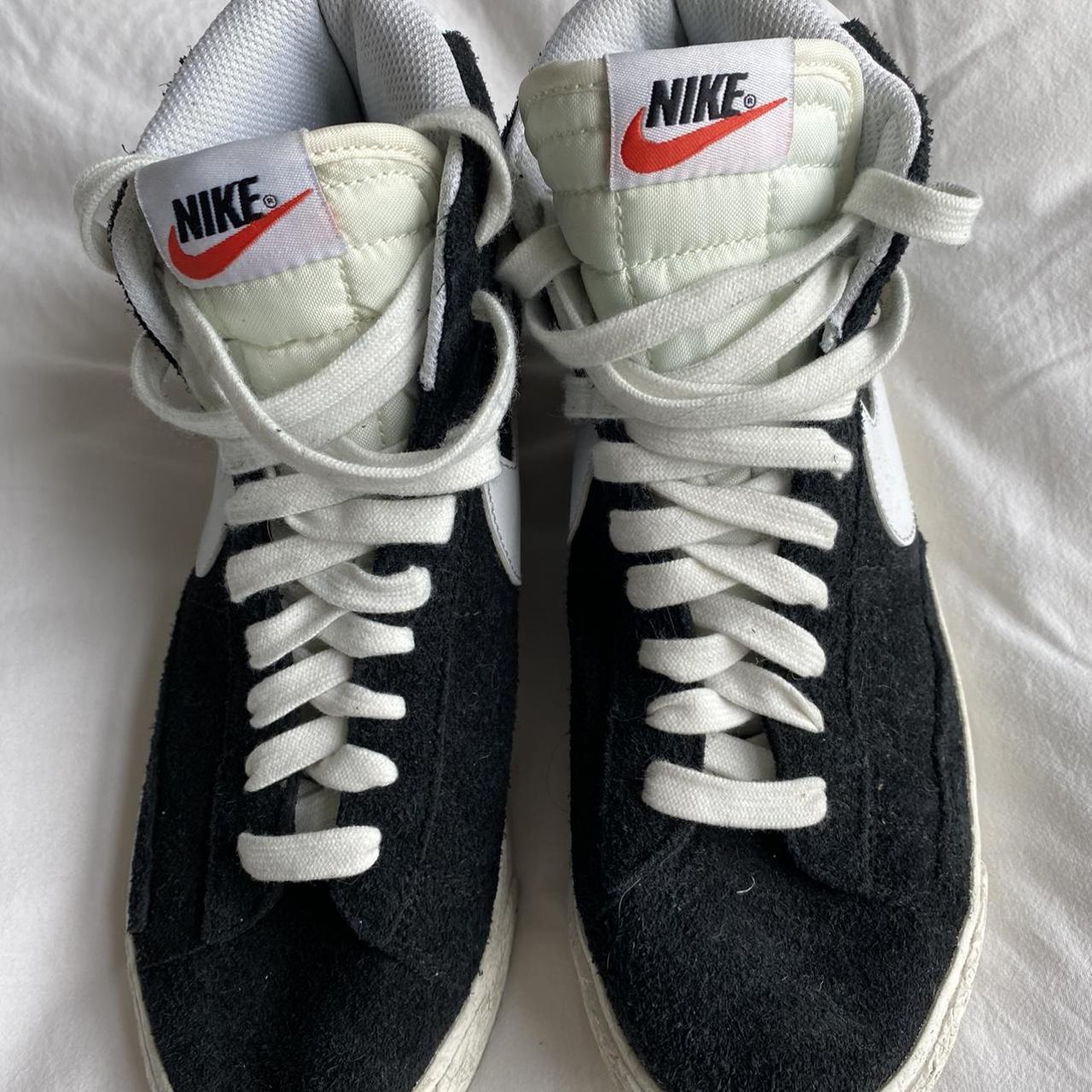 NIKE BLAZERS MID 77 - black and white excellent... - Depop