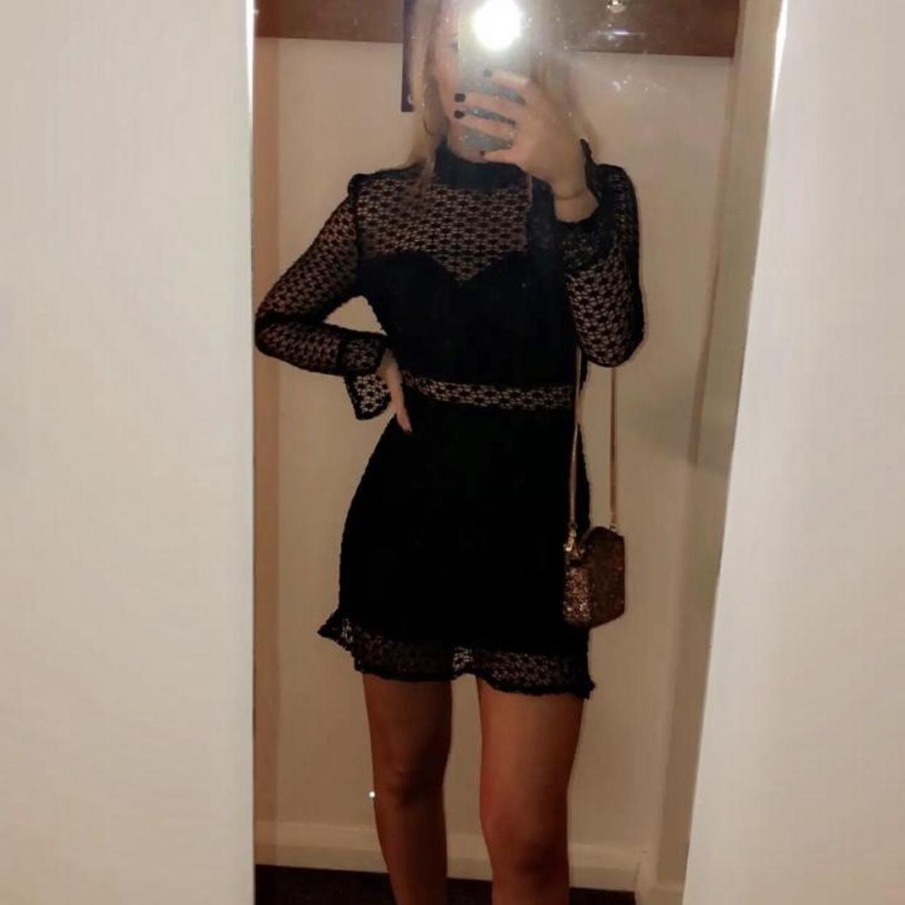 i saw it first black crochet dress