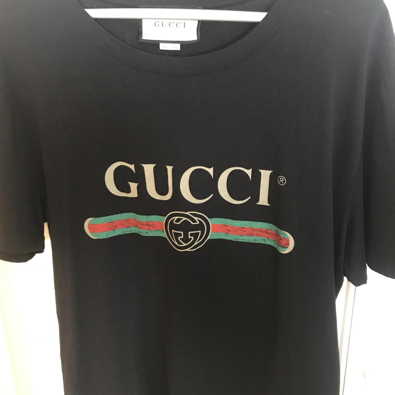 Oversize washed T-shirt with Gucci logo