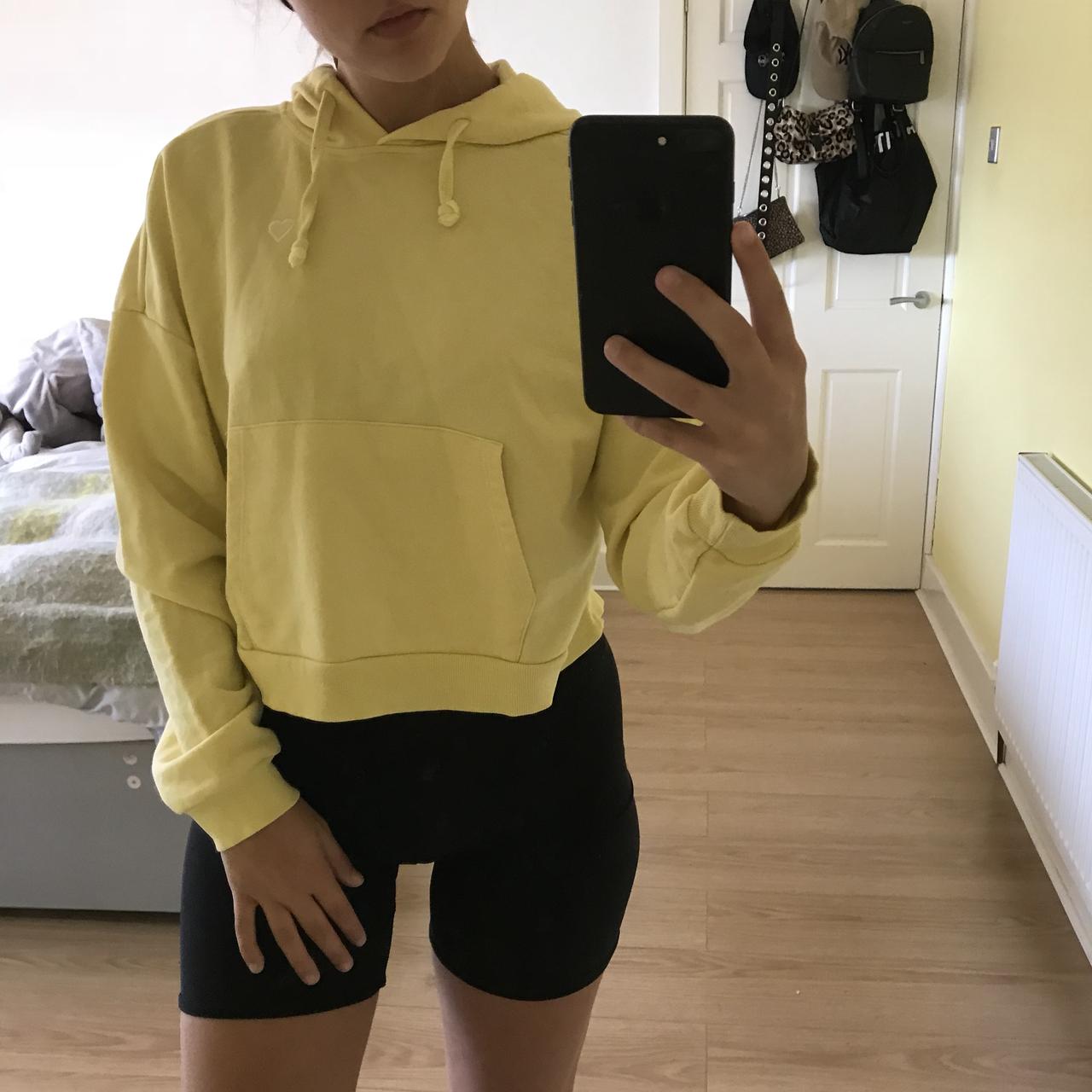 Topshop yellow hot sale heart hoodie