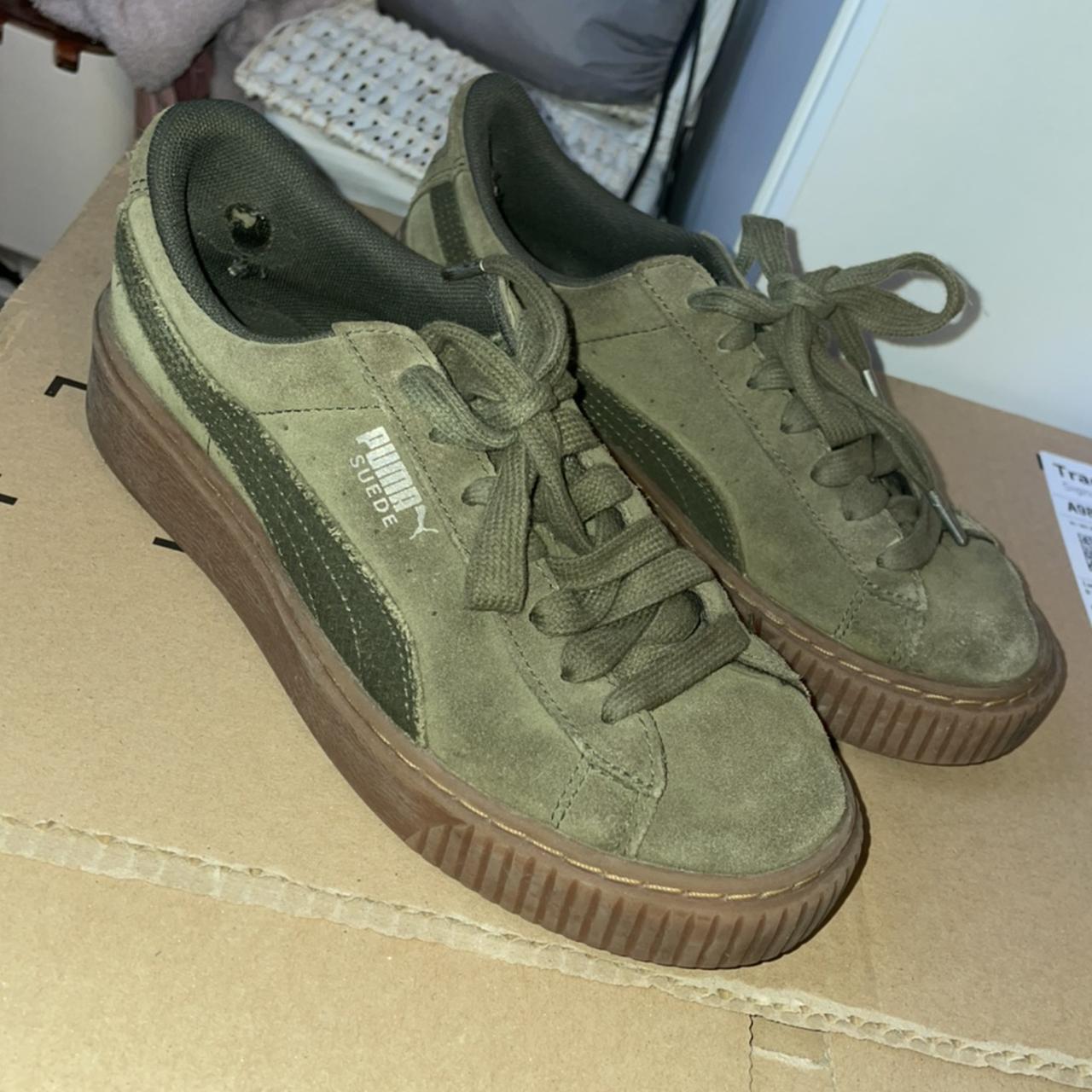 puma suede khaki gum sole