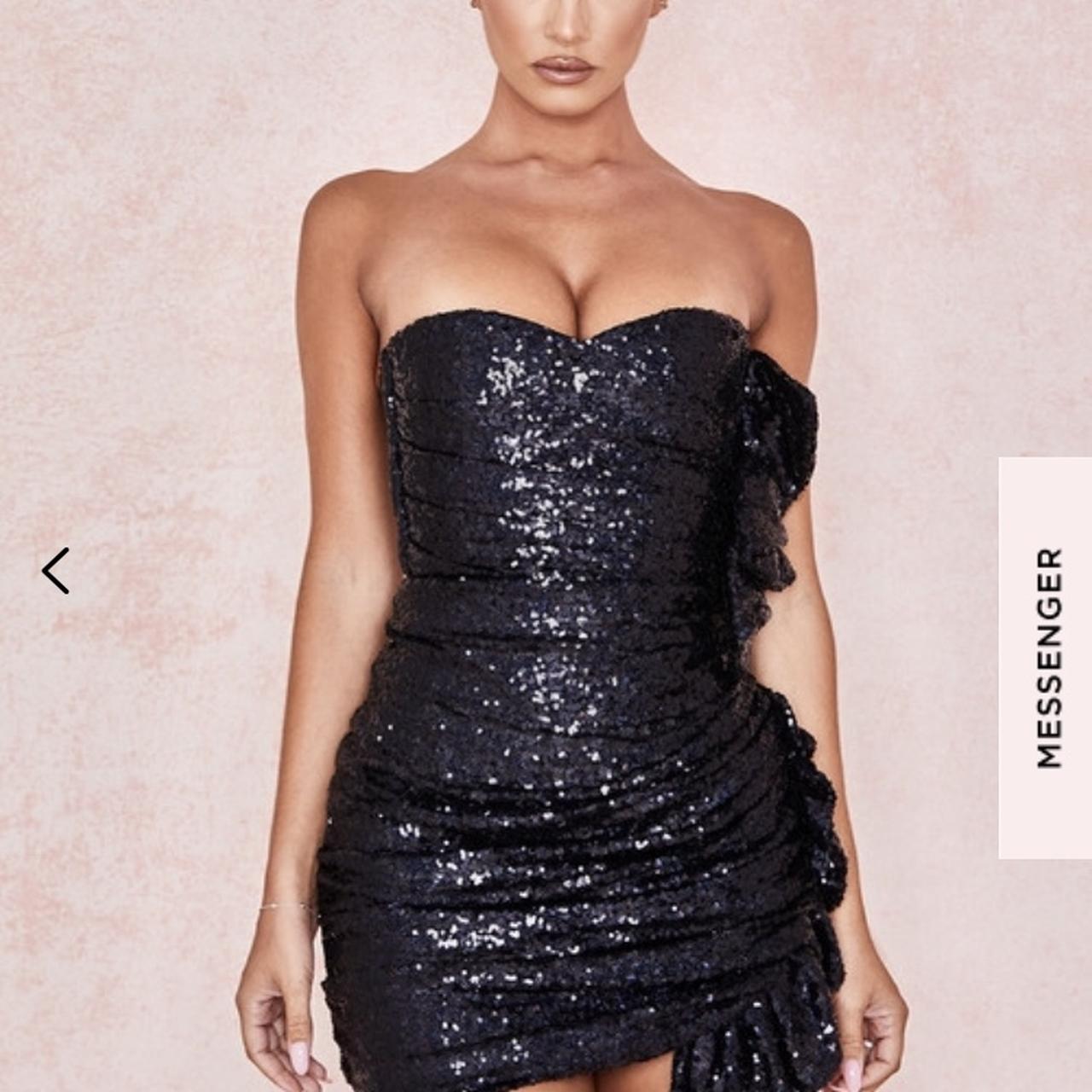 house of cb black sequin dress