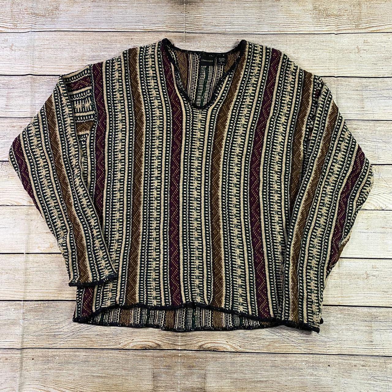Vintage 1990’s Ramie/Cotton blend v-neck sweater in... - Depop