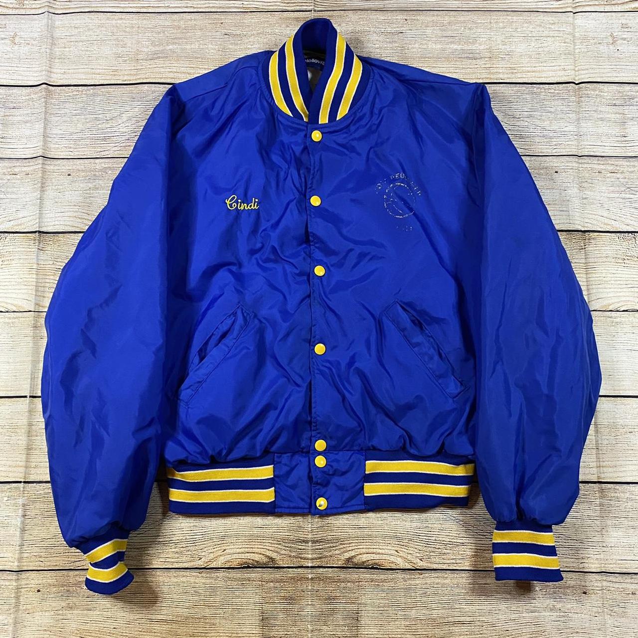 Vintage 1980’s Bomber style jacket in gold worn... - Depop