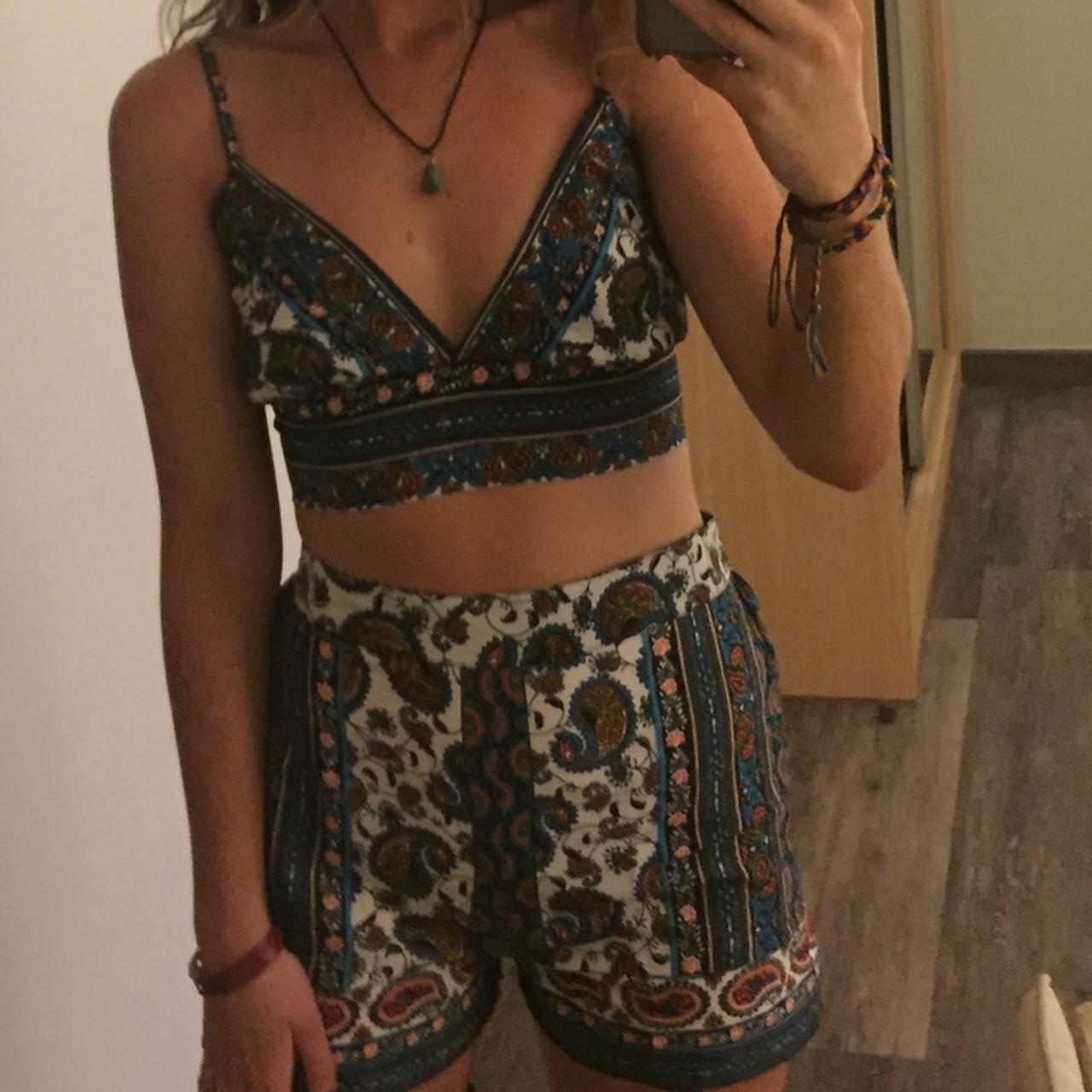Boohoo boho two piece co-ord paisley print