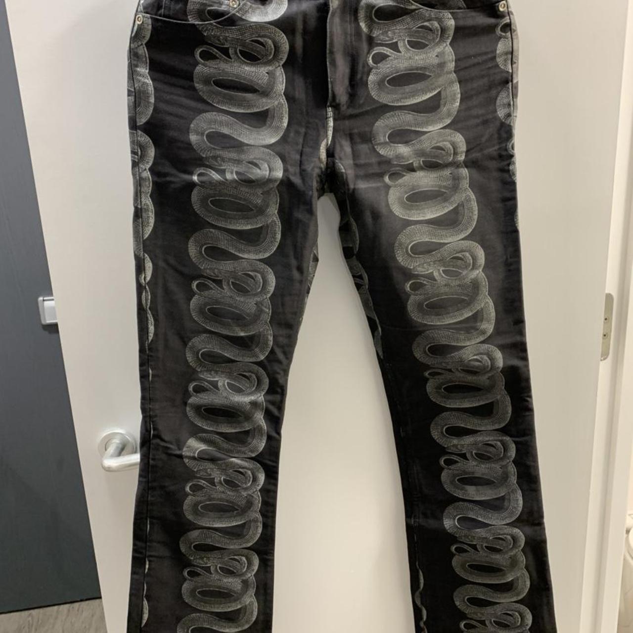 Hysteric Glamour Men's Black and Silver Jeans | Depop